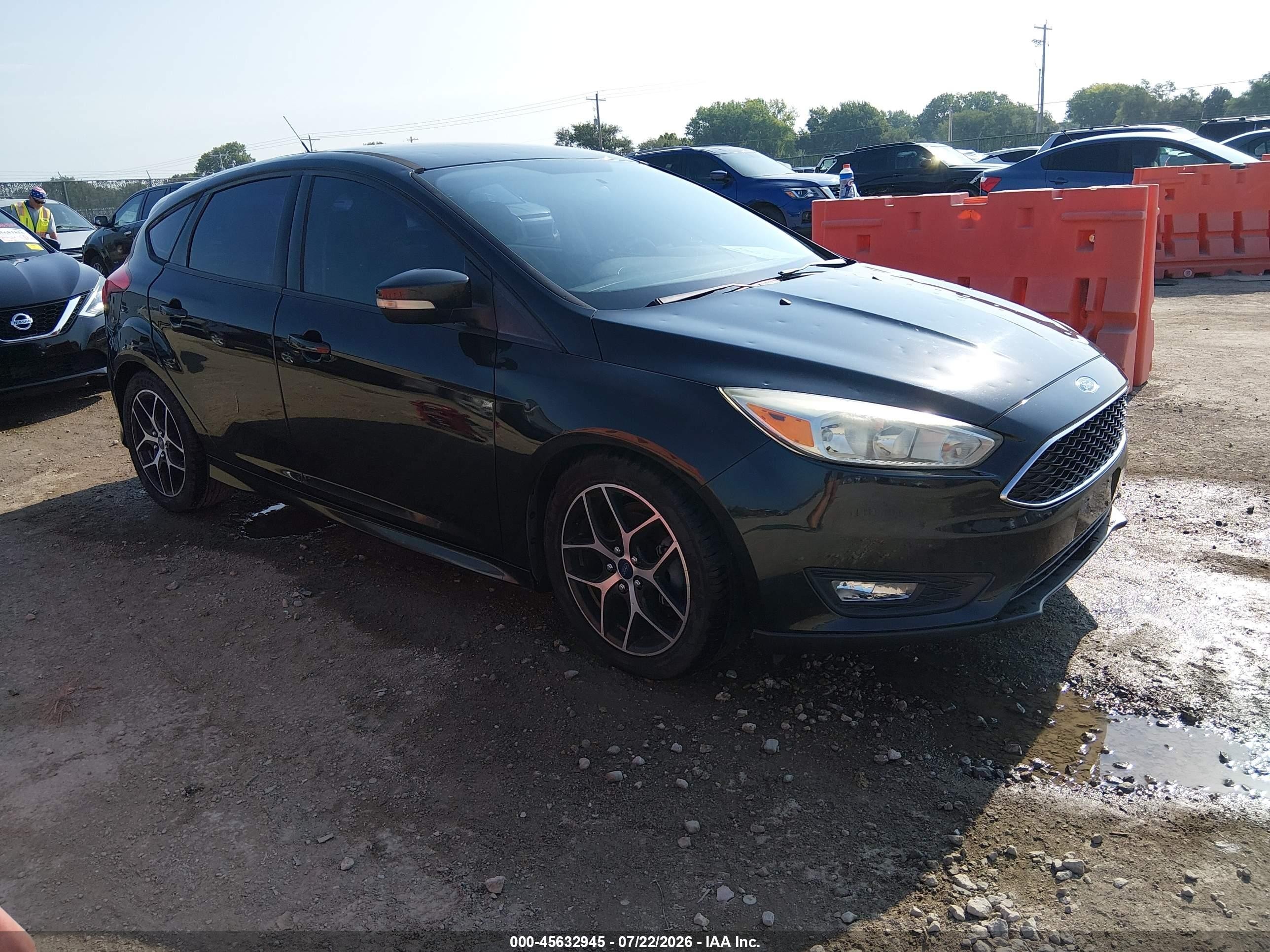 2015 Ford Focus Se Black vin: 1FADP3K23FL357991