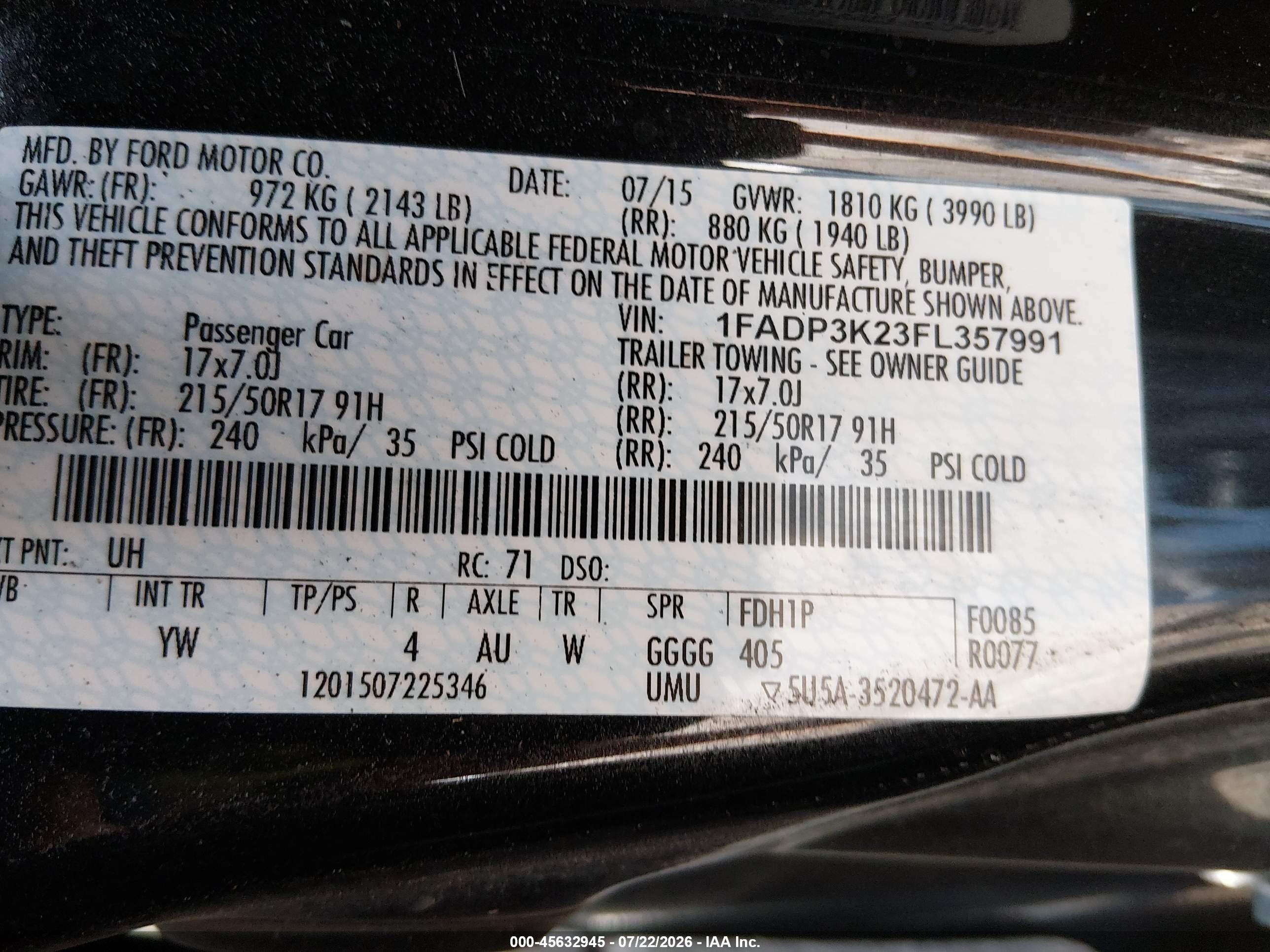 2015 Ford Focus Se Черный vin: 1FADP3K23FL357991