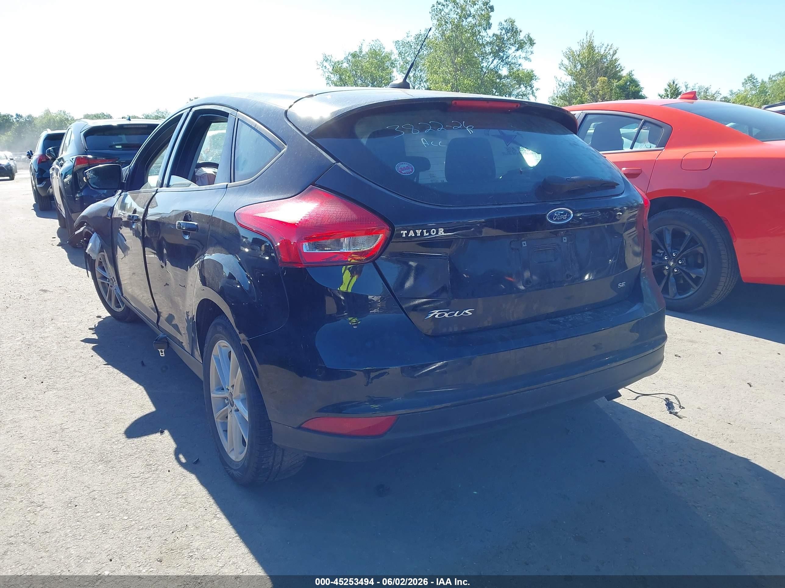 2017 Ford Focus Se Black vin: 1FADP3K23HL285743