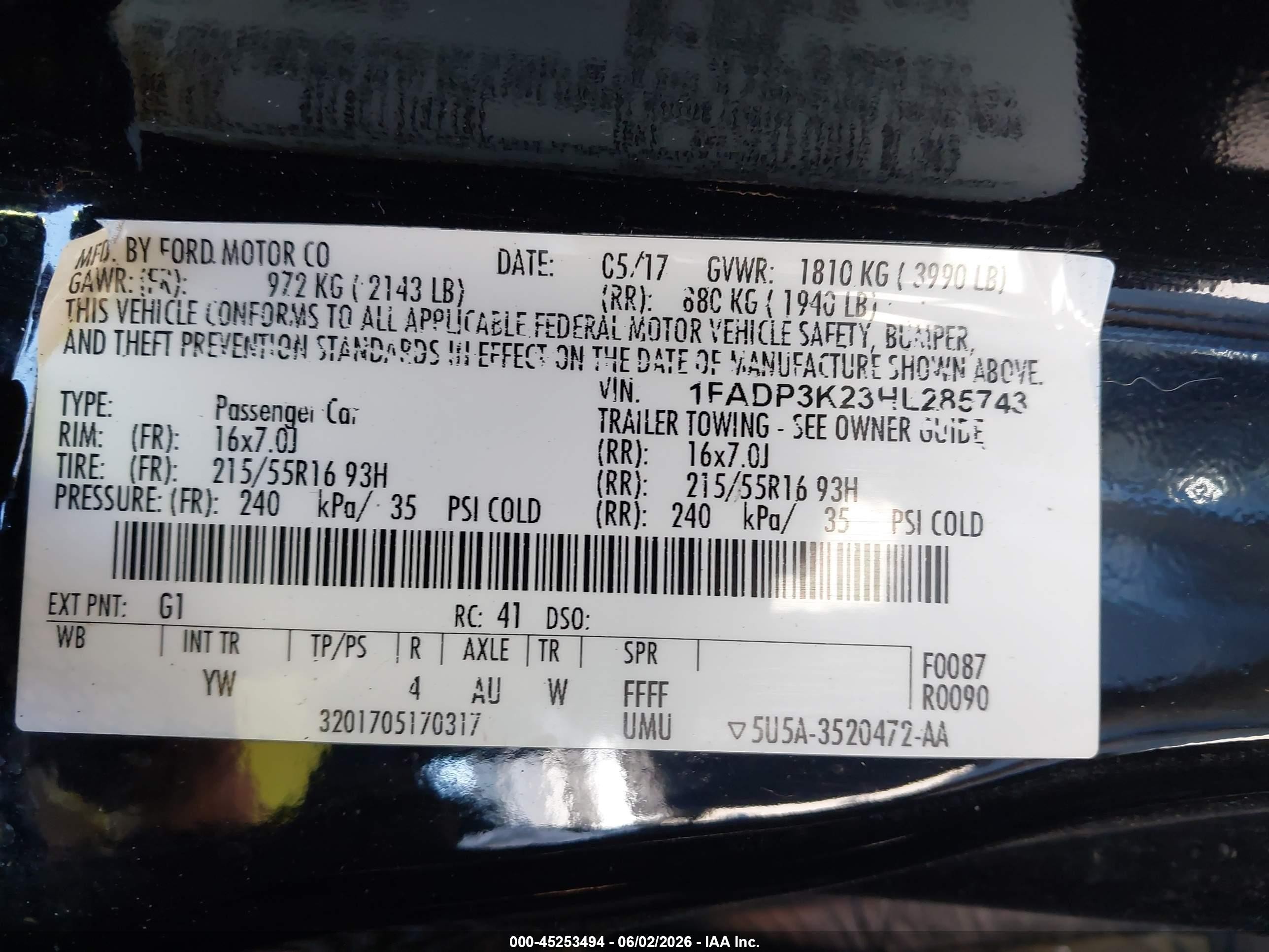 2017 Ford Focus Se Black vin: 1FADP3K23HL285743