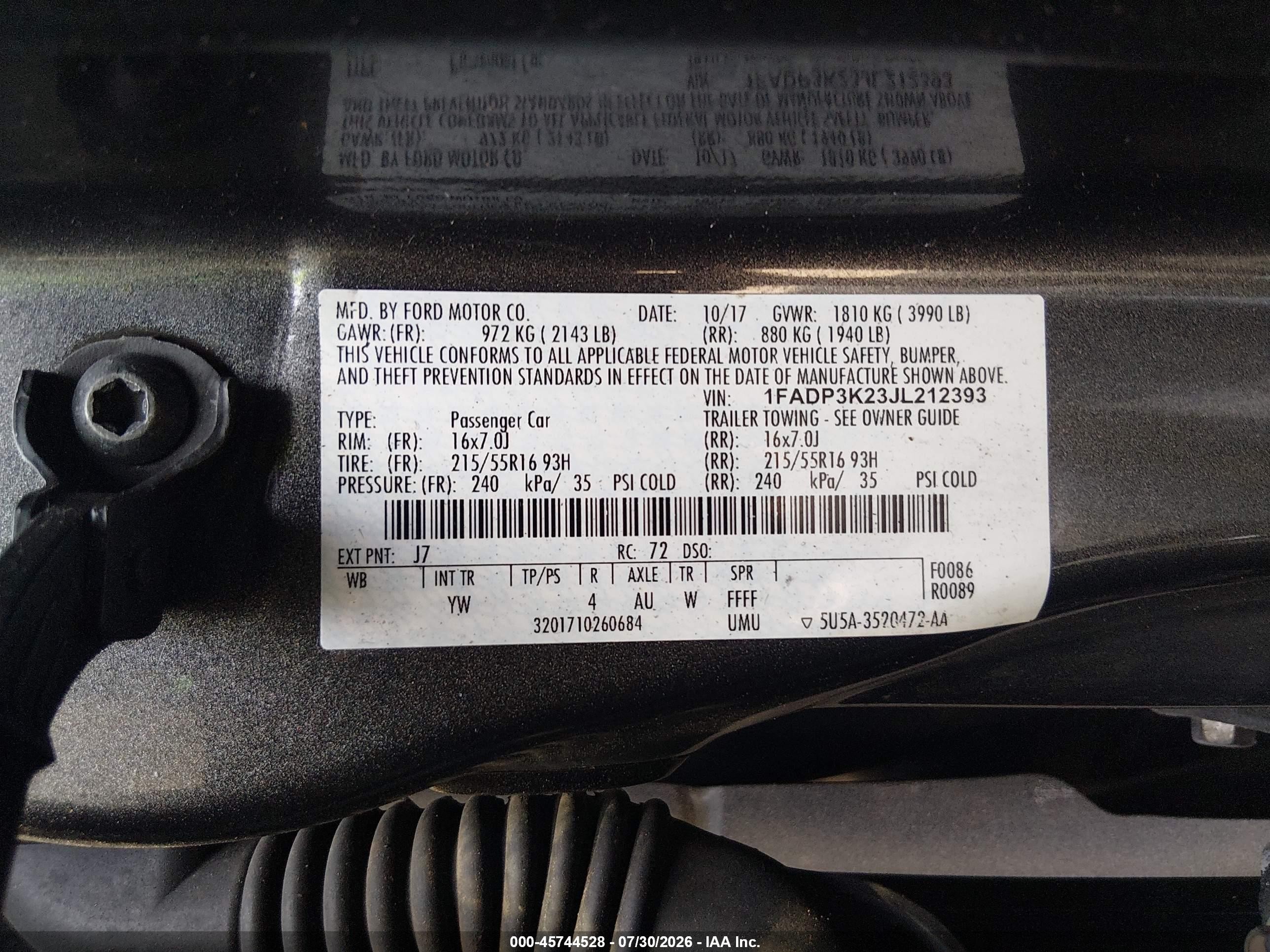 2018 Ford Focus Se Gray vin: 1FADP3K23JL212393