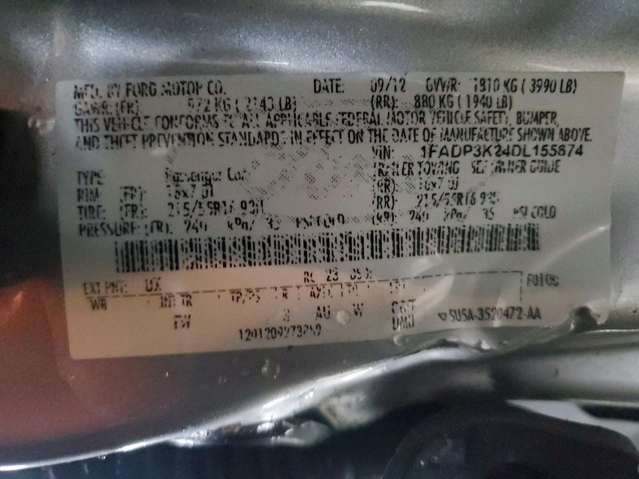 2013 Ford Focus Se Silver vin: 1FADP3K24DL155674