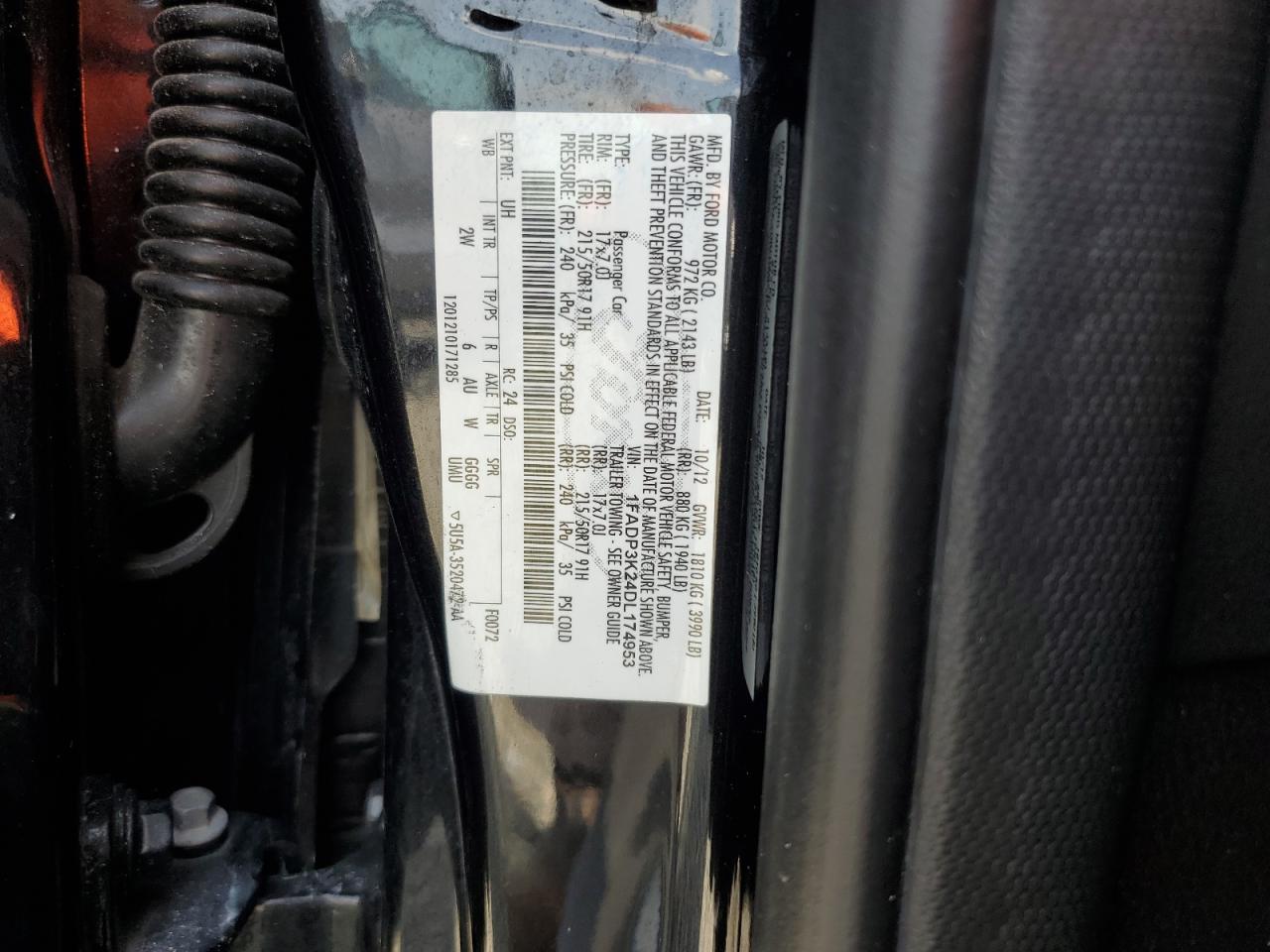 2013 Ford Focus Se Black vin: 1FADP3K24DL174953