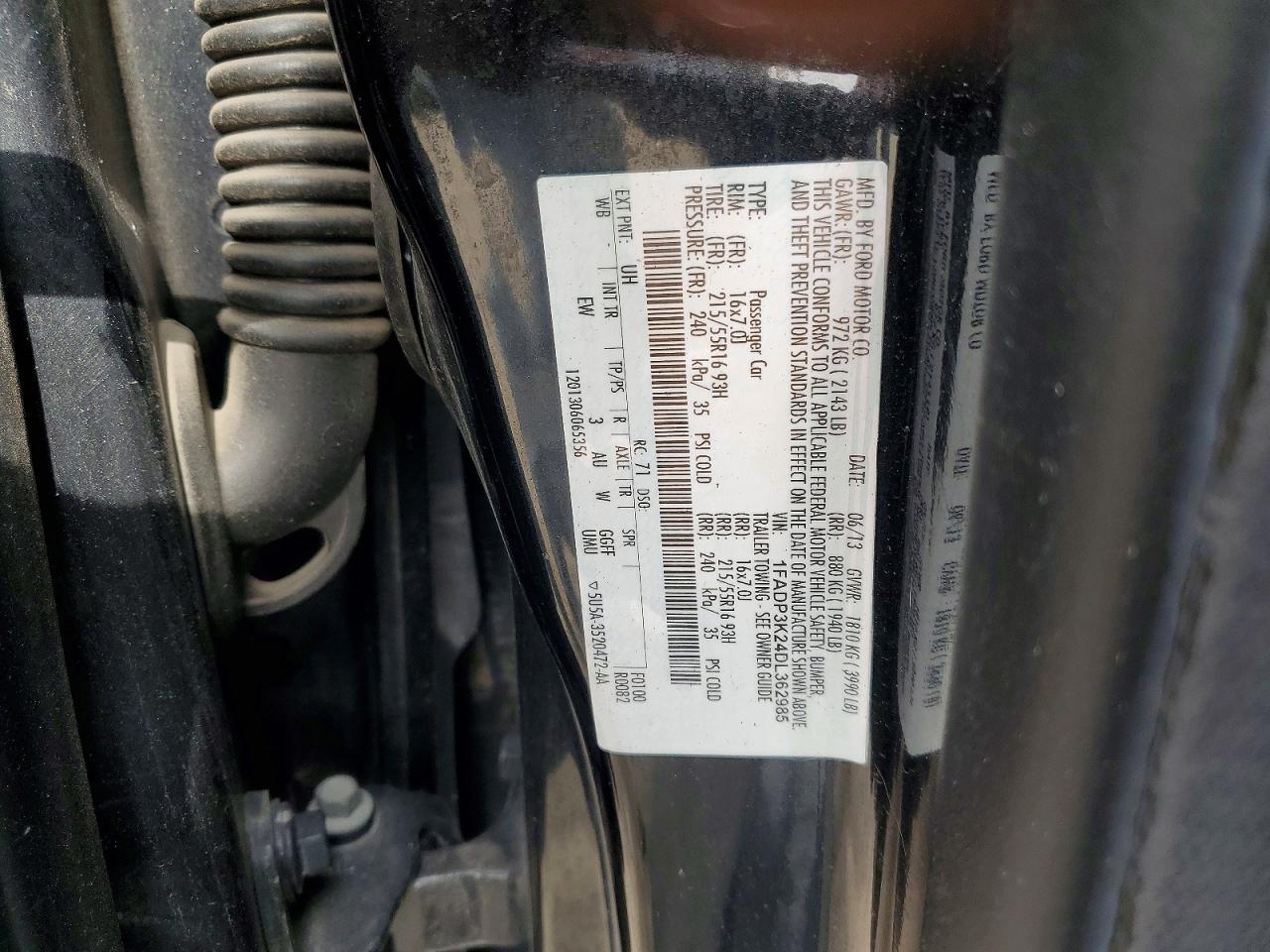 2013 Ford Focus Se Black vin: 1FADP3K24DL362985
