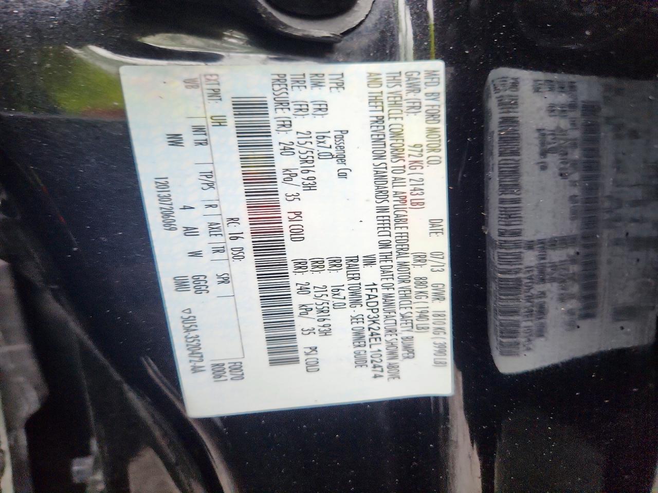 2014 Ford Focus Se Черный vin: 1FADP3K24EL102474