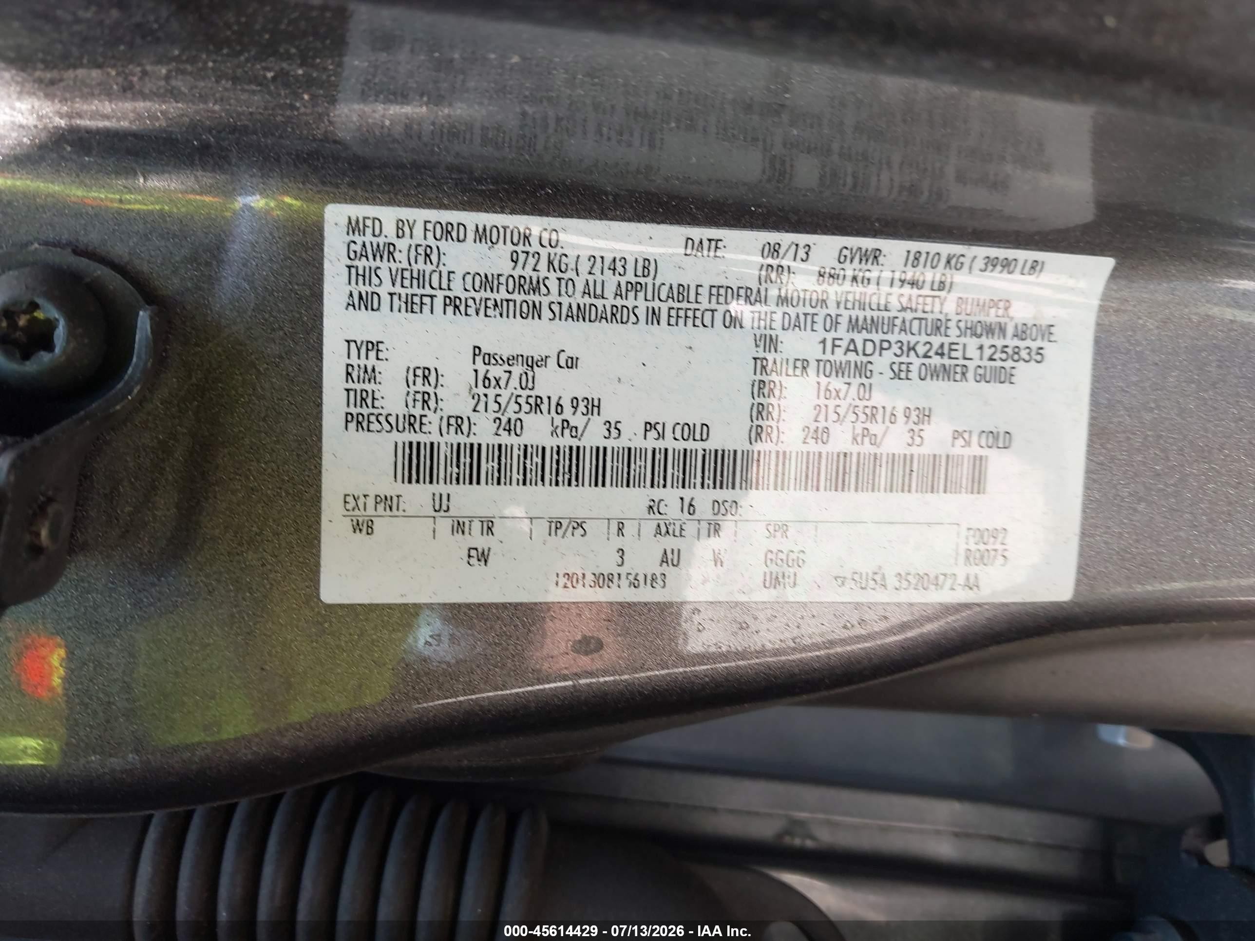 2014 Ford Focus Se Gray vin: 1FADP3K24EL125835