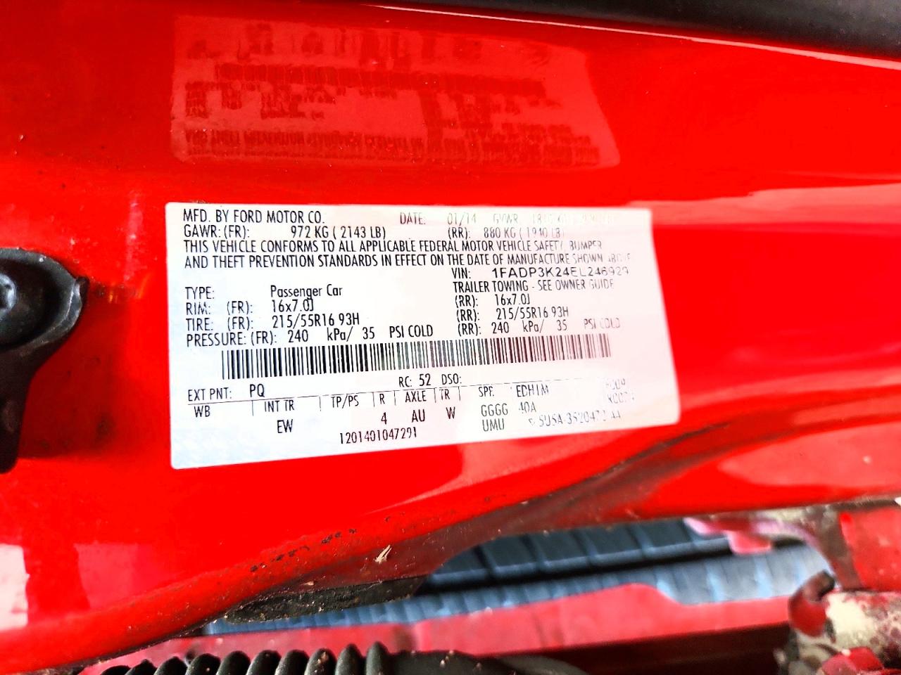 2014 Ford Focus Se Red vin: 1FADP3K24EL246929