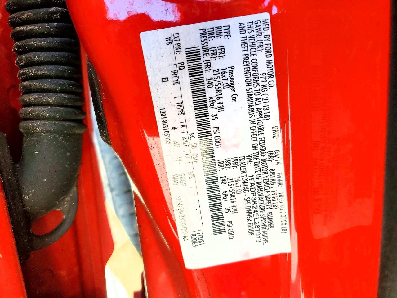 2014 Ford Focus Se Red vin: 1FADP3K24EL287013