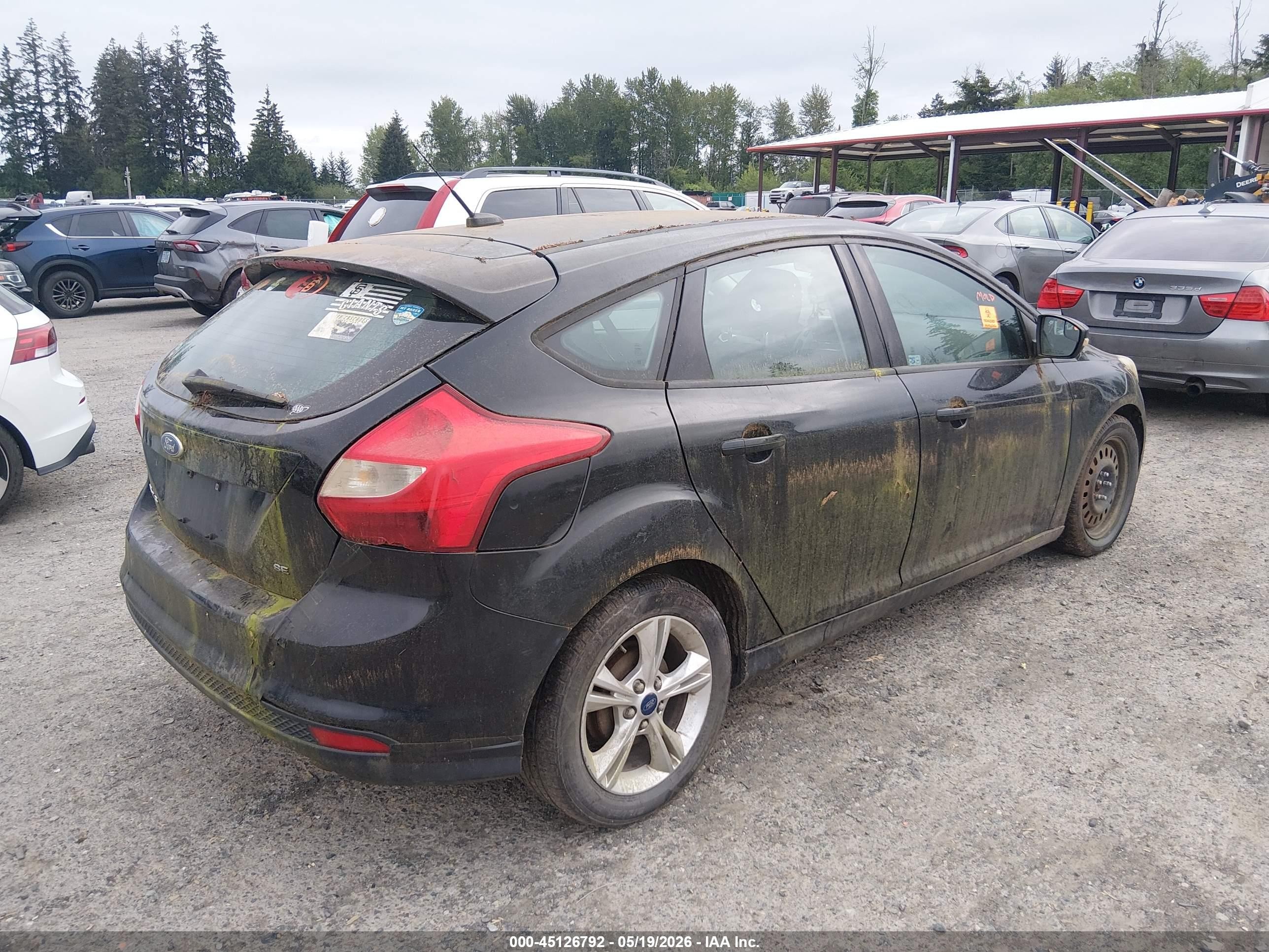 2014 Ford Focus Se Black vin: 1FADP3K24EL325310