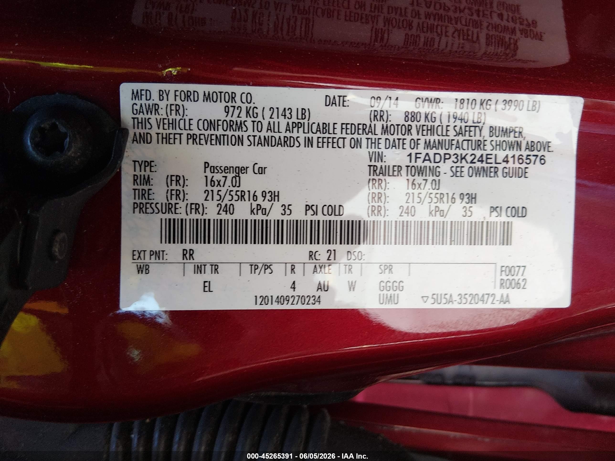 2014 Ford Focus Se Red vin: 1FADP3K24EL416576