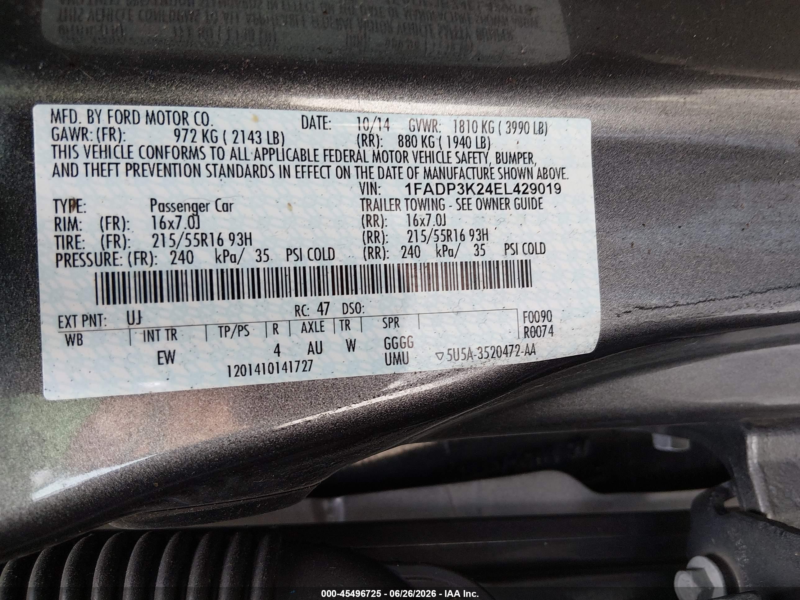 2014 Ford Focus Se Gray vin: 1FADP3K24EL429019