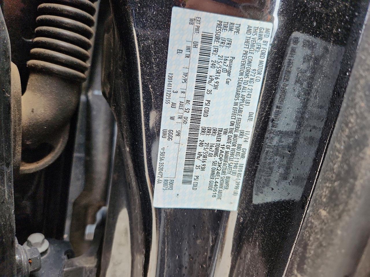 2014 Ford Focus Se Черный vin: 1FADP3K24EL440618