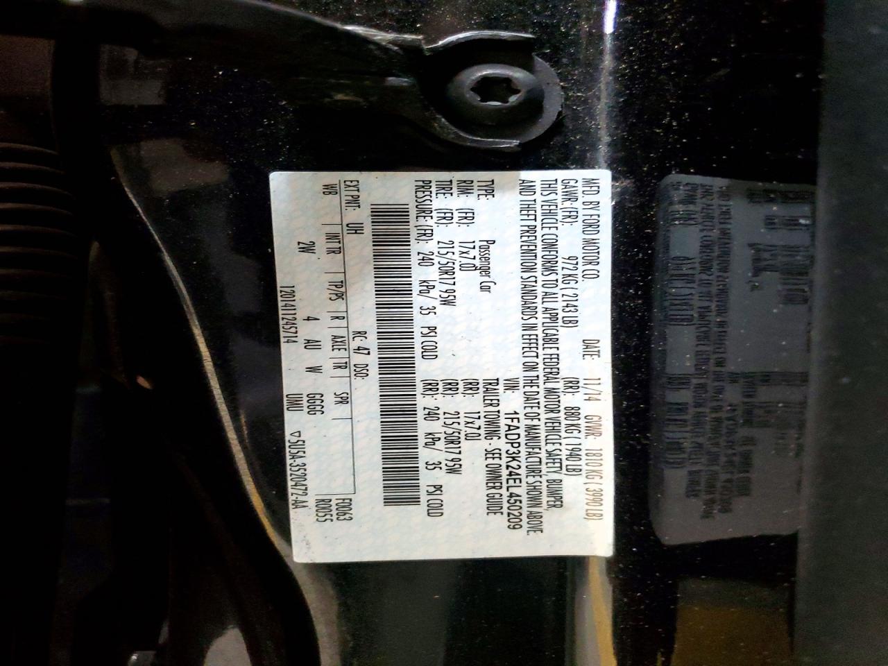 2014 Ford Focus Se Black vin: 1FADP3K24EL450209