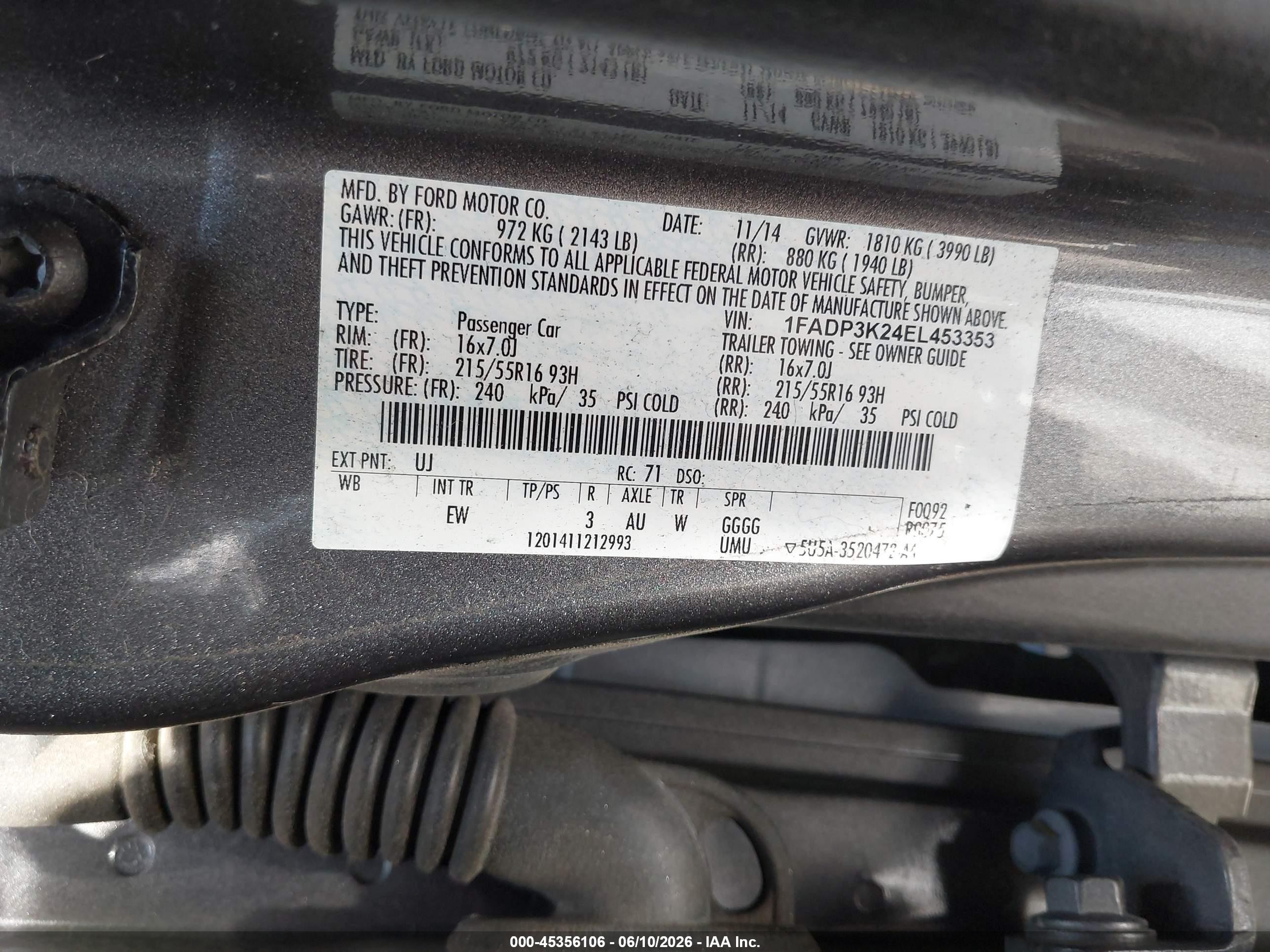 2014 Ford Focus Se Gray vin: 1FADP3K24EL453353