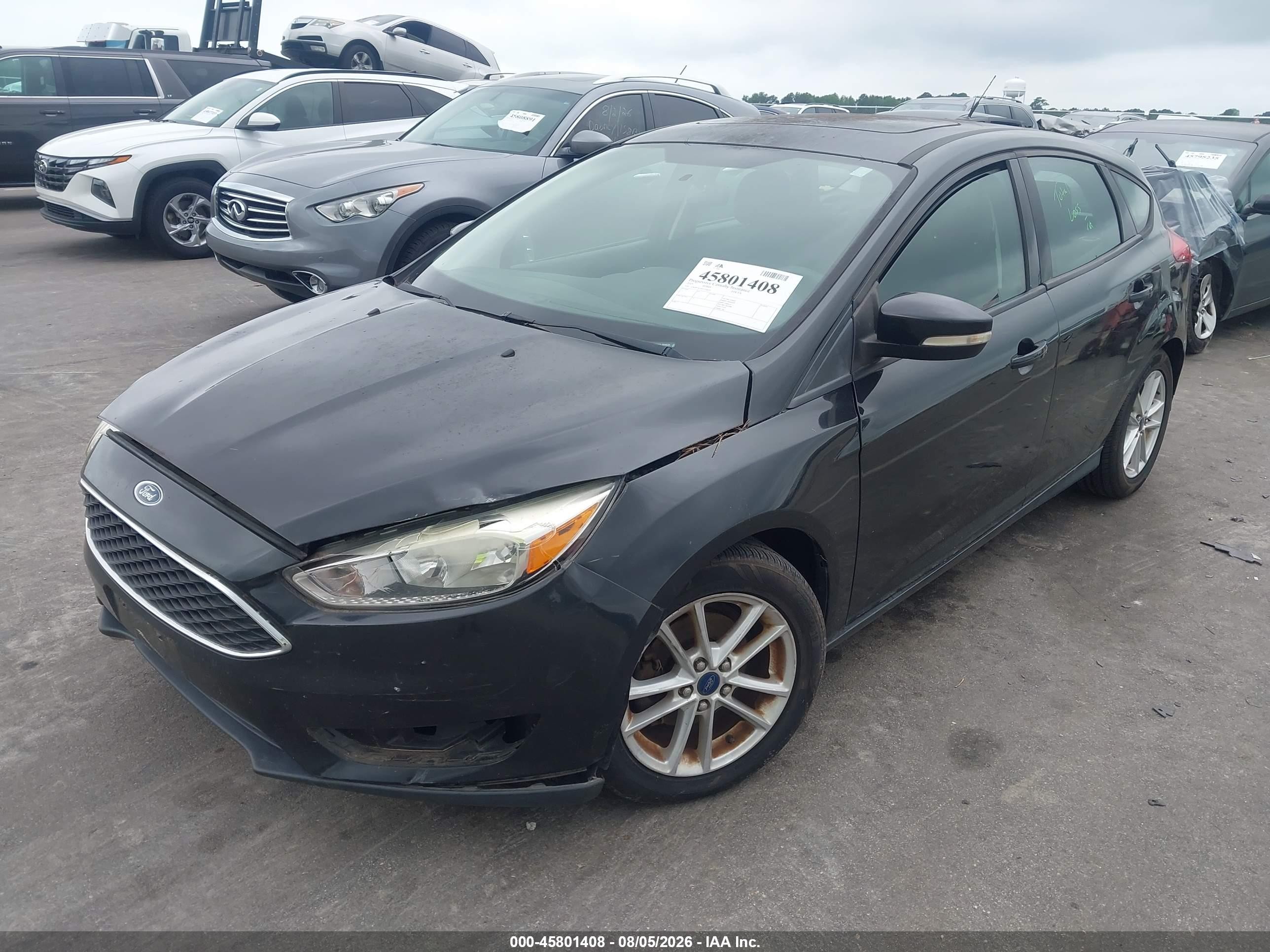 2015 Ford Focus Se Black vin: 1FADP3K24FL204620