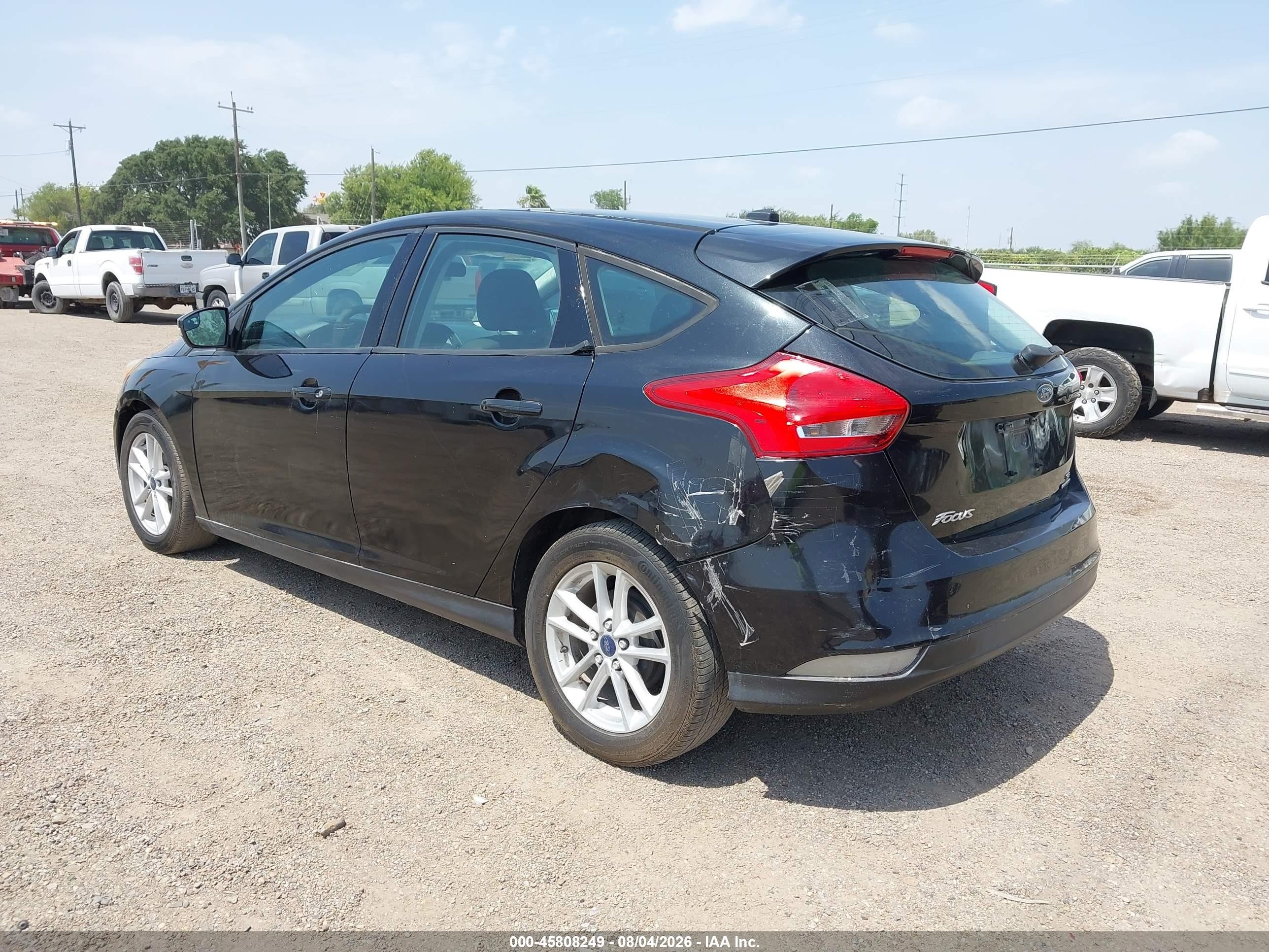 2015 Ford Focus Se Black vin: 1FADP3K24FL351312