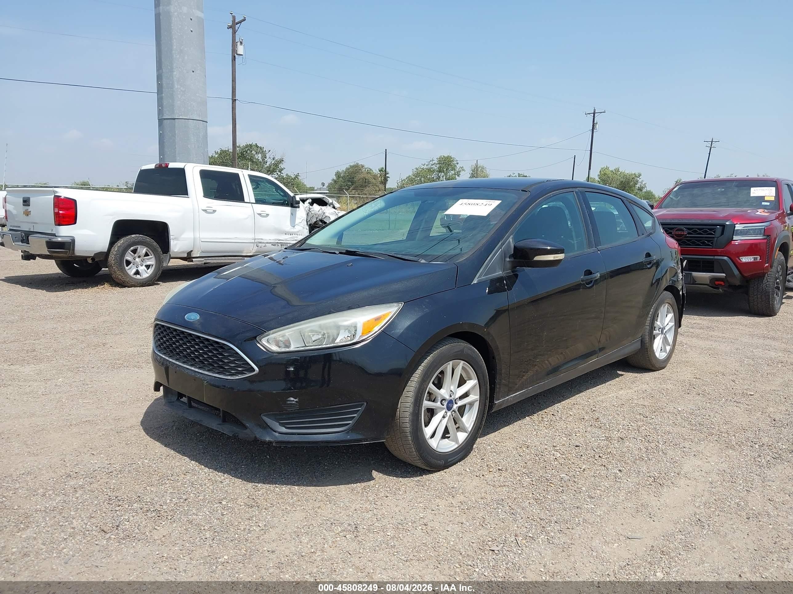 2015 Ford Focus Se Black vin: 1FADP3K24FL351312