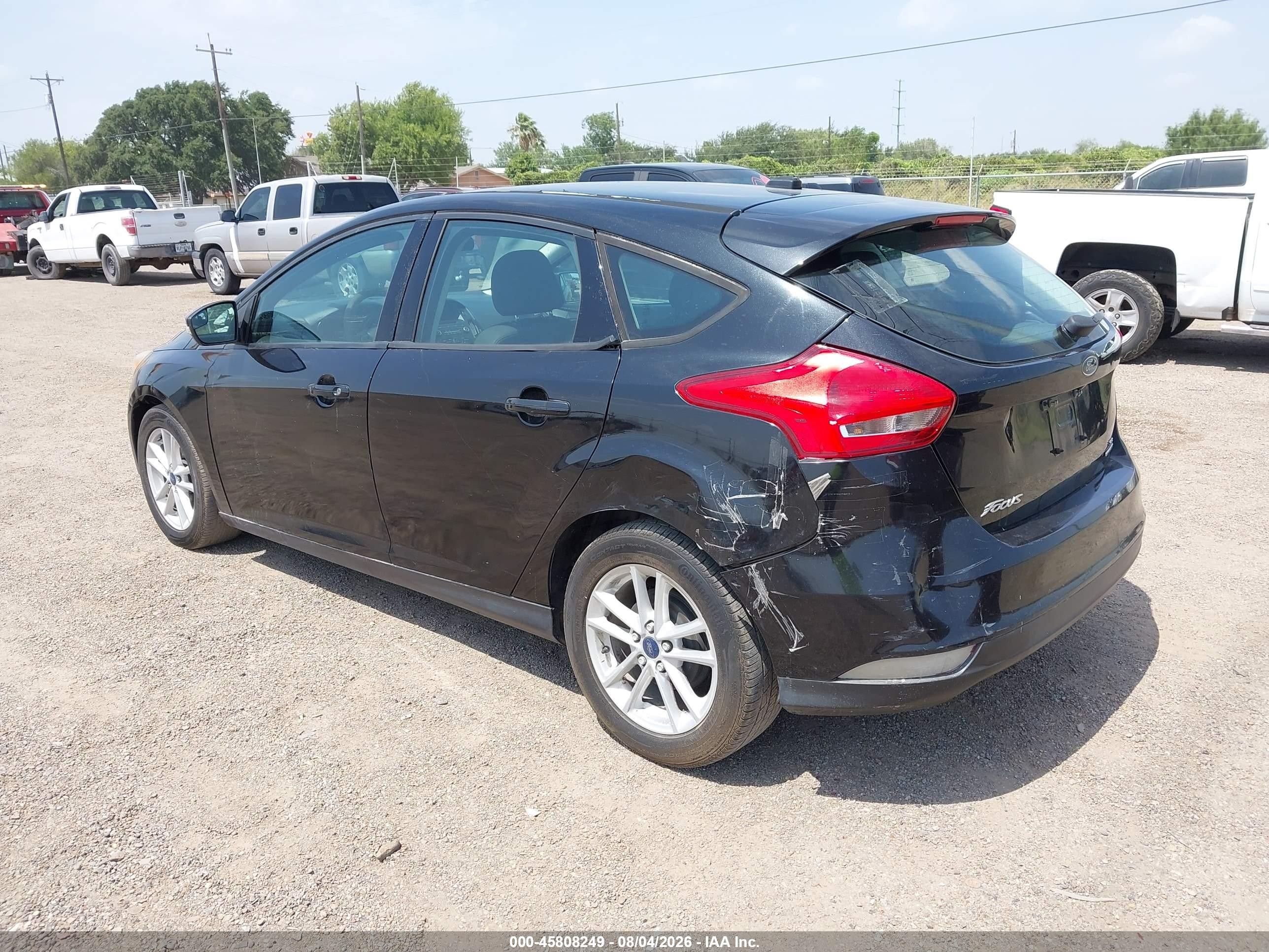 2015 Ford Focus Se Black vin: 1FADP3K24FL351312