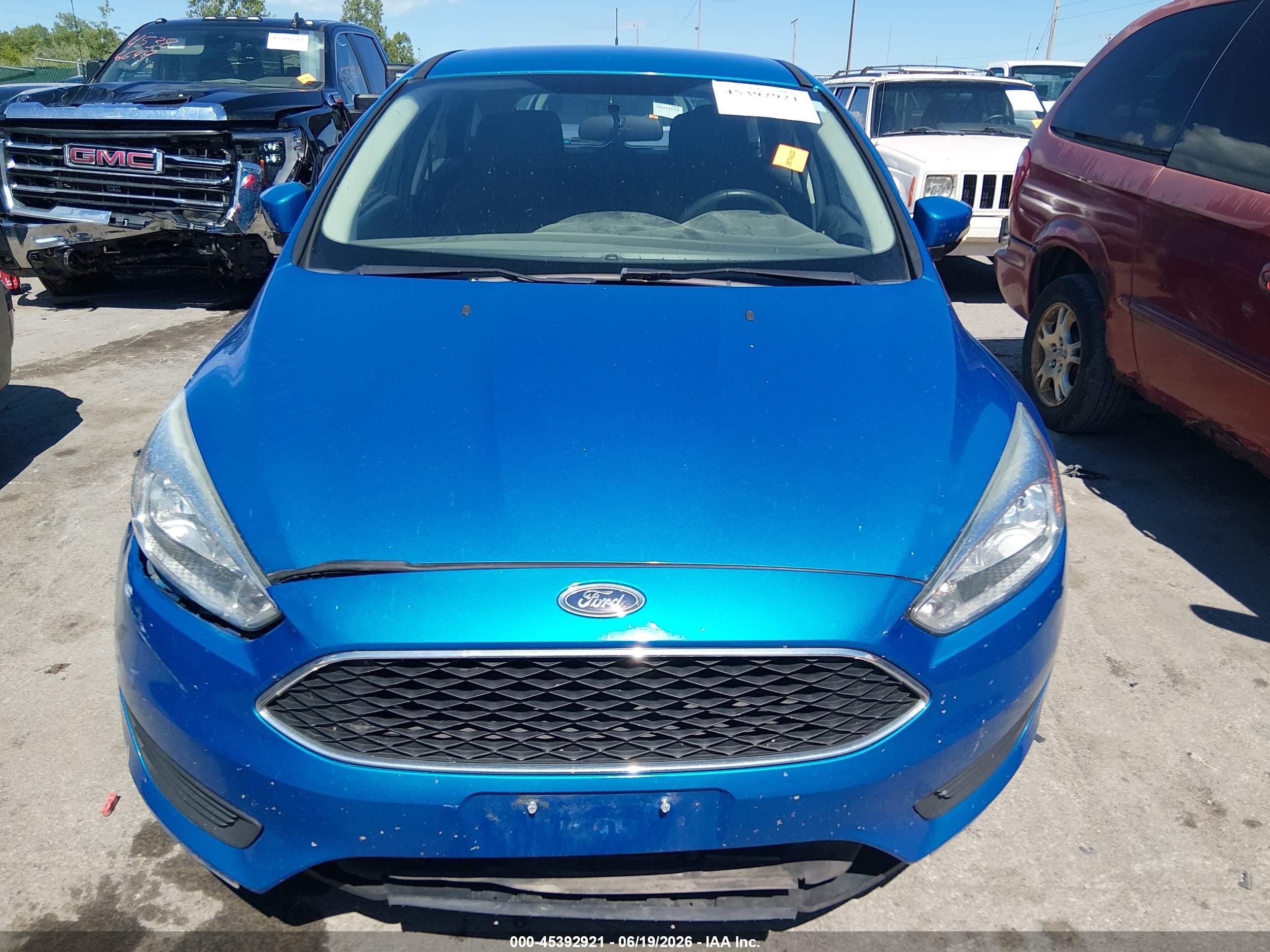 2015 Ford Focus Se Blue vin: 1FADP3K24FL373682