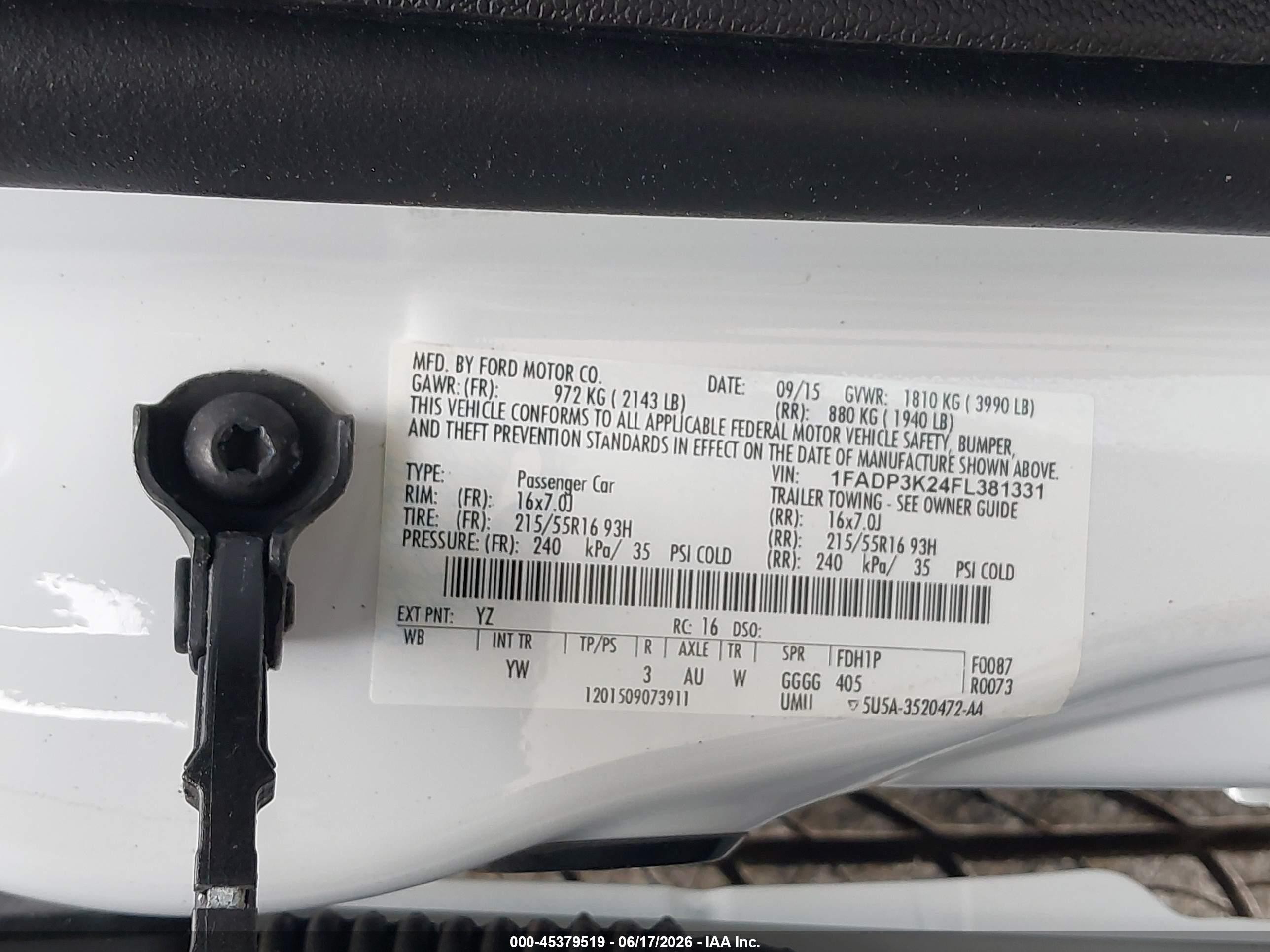 2015 Ford Focus Se Gray vin: 1FADP3K24FL381331
