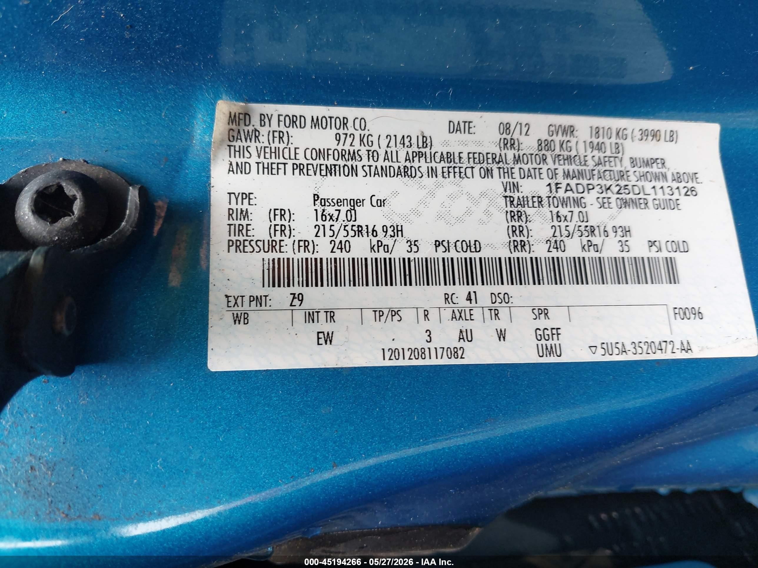 2013 Ford Focus Se Синий vin: 1FADP3K25DL113126