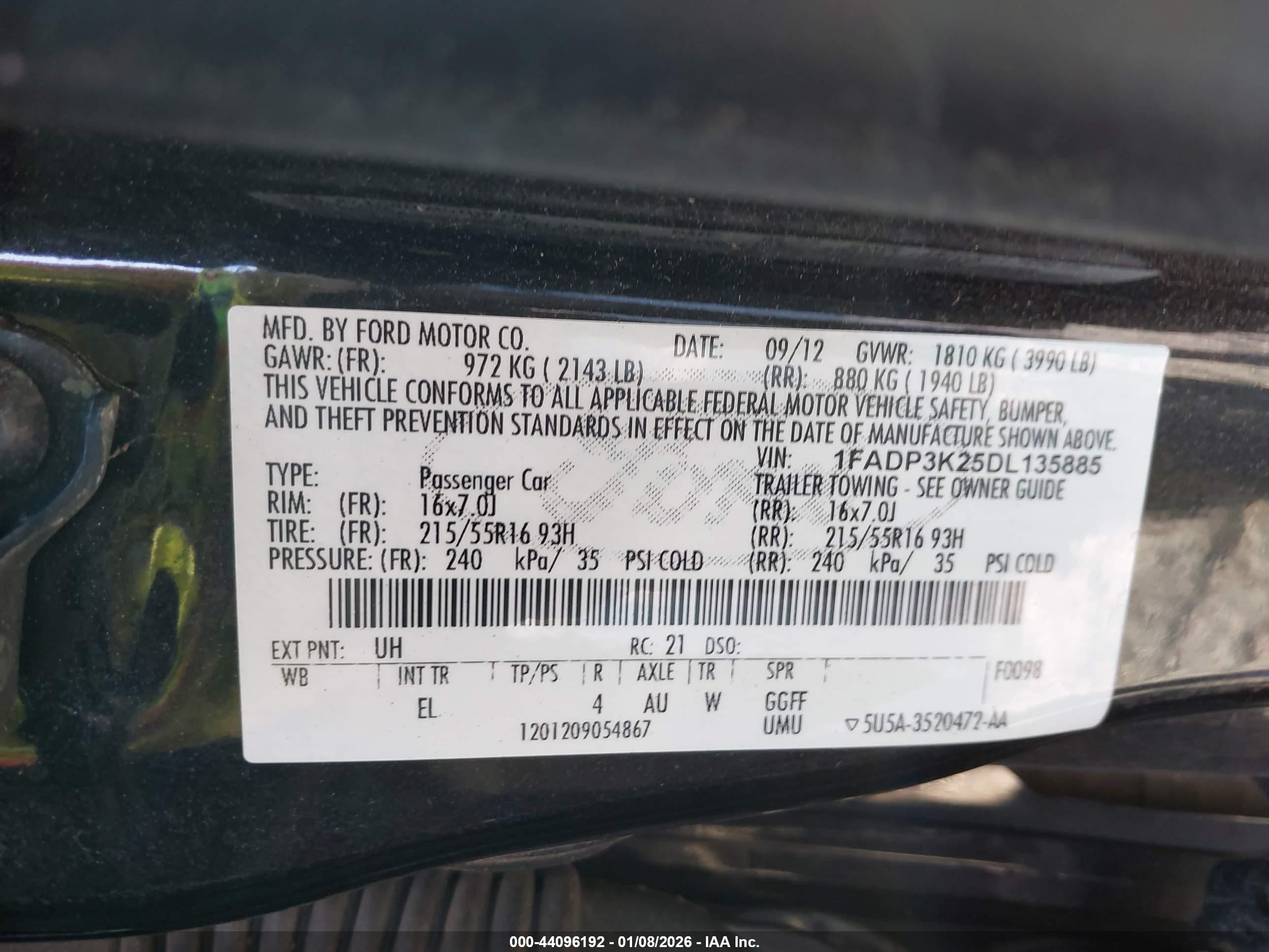 2013 Ford Focus Se Черный vin: 1FADP3K25DL135885