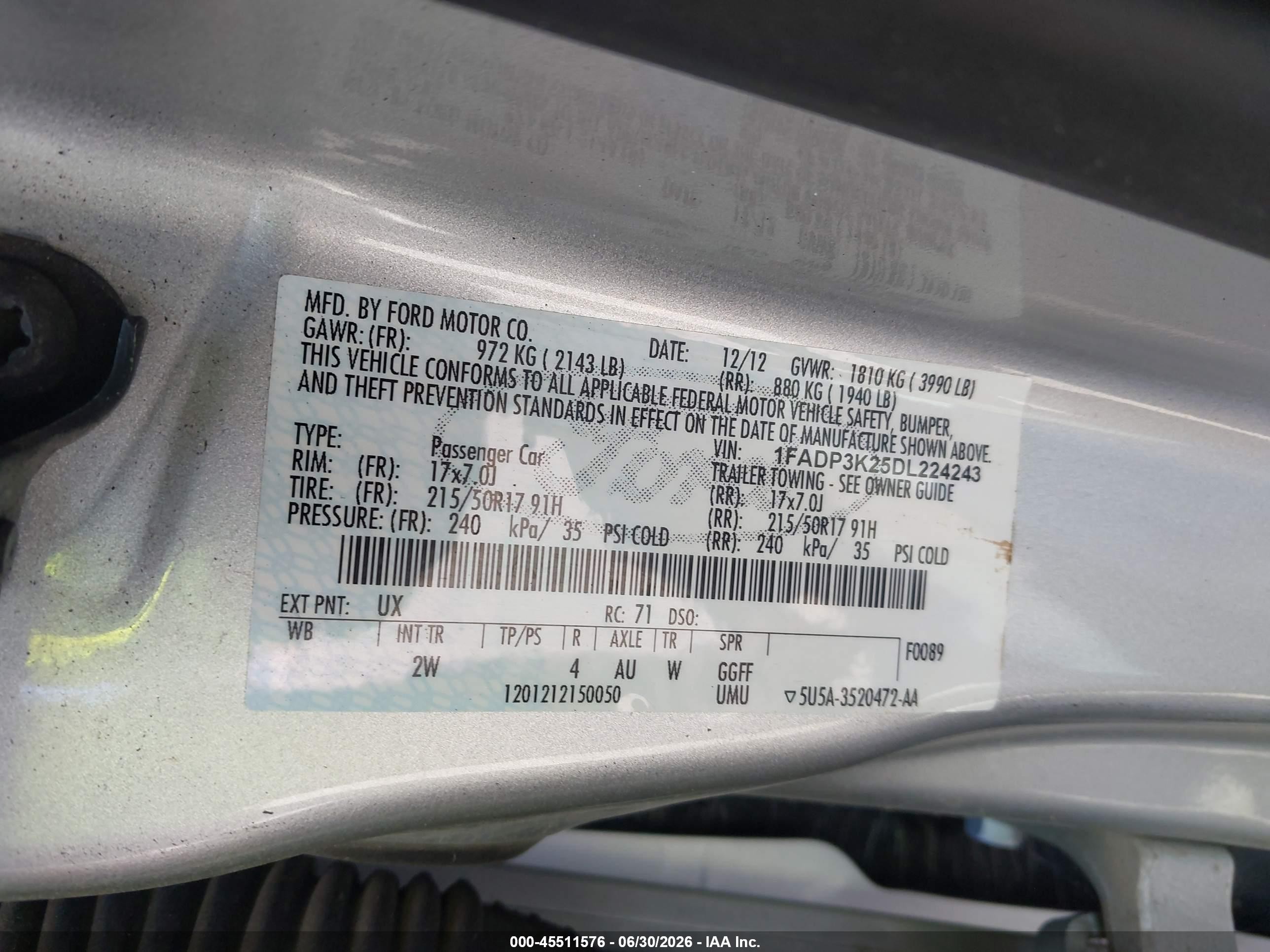 2013 Ford Focus Se Silver vin: 1FADP3K25DL224243