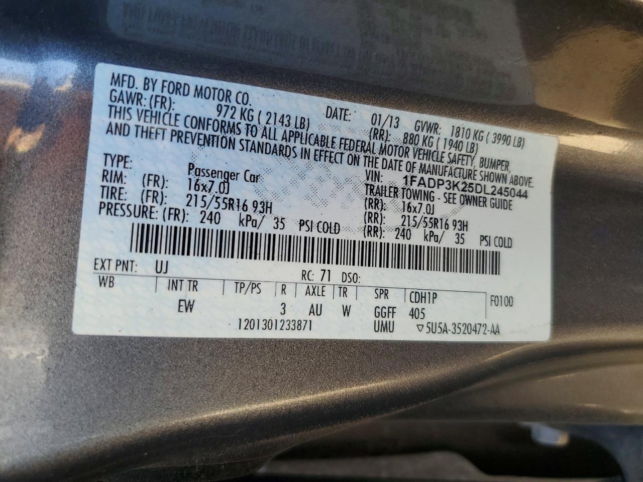 2013 Ford Focus Se Charcoal vin: 1FADP3K25DL245044
