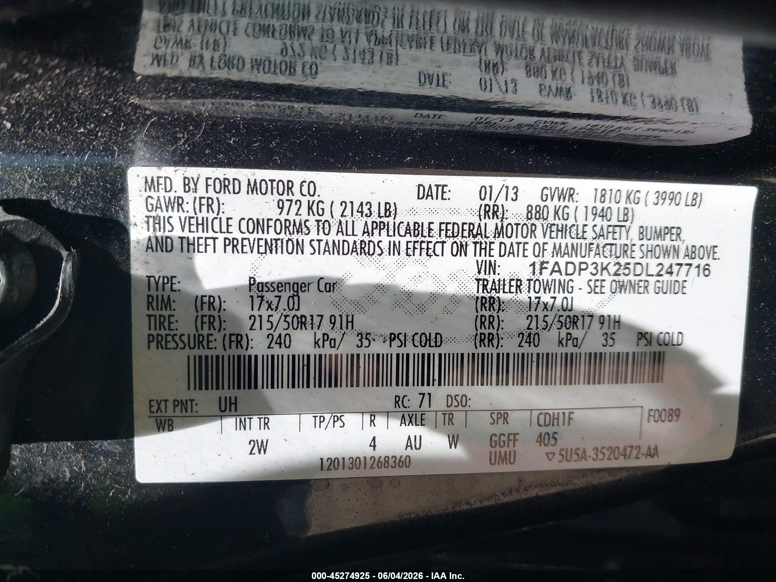2013 Ford Focus Se Black vin: 1FADP3K25DL247716