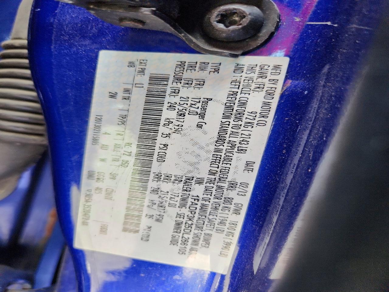 2013 Ford Focus Se Blue vin: 1FADP3K25DL266105