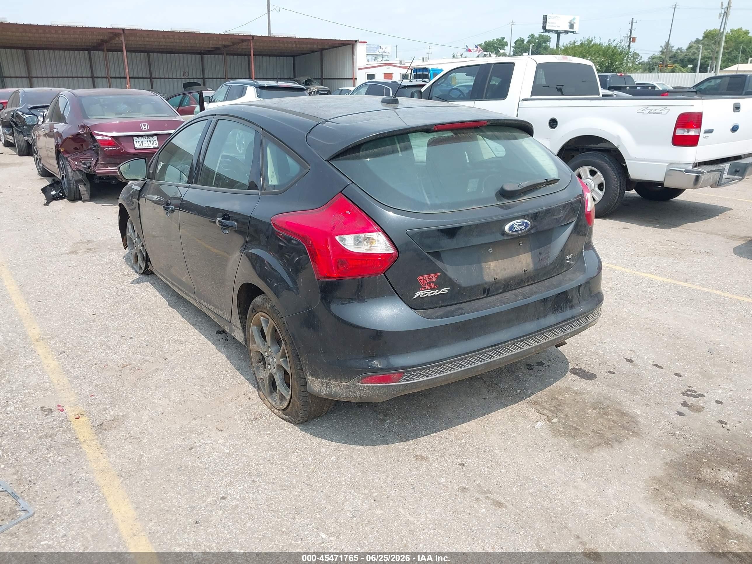 2013 Ford Focus Se Black vin: 1FADP3K25DL291148