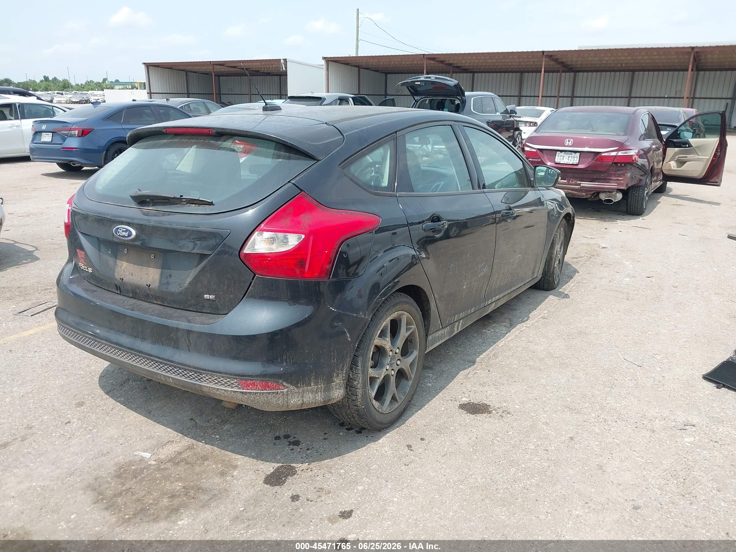 2013 Ford Focus Se Black vin: 1FADP3K25DL291148