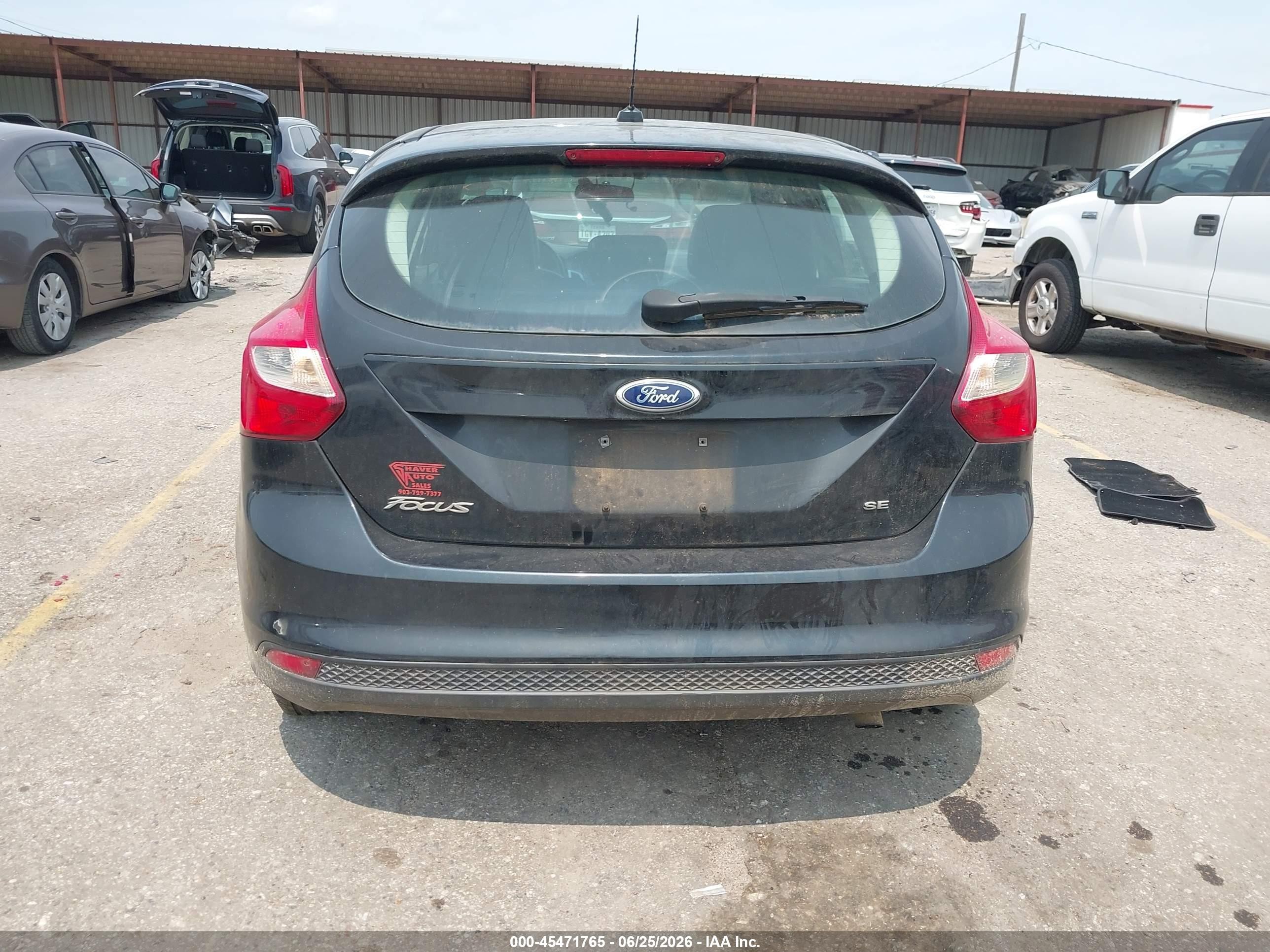 2013 Ford Focus Se Black vin: 1FADP3K25DL291148