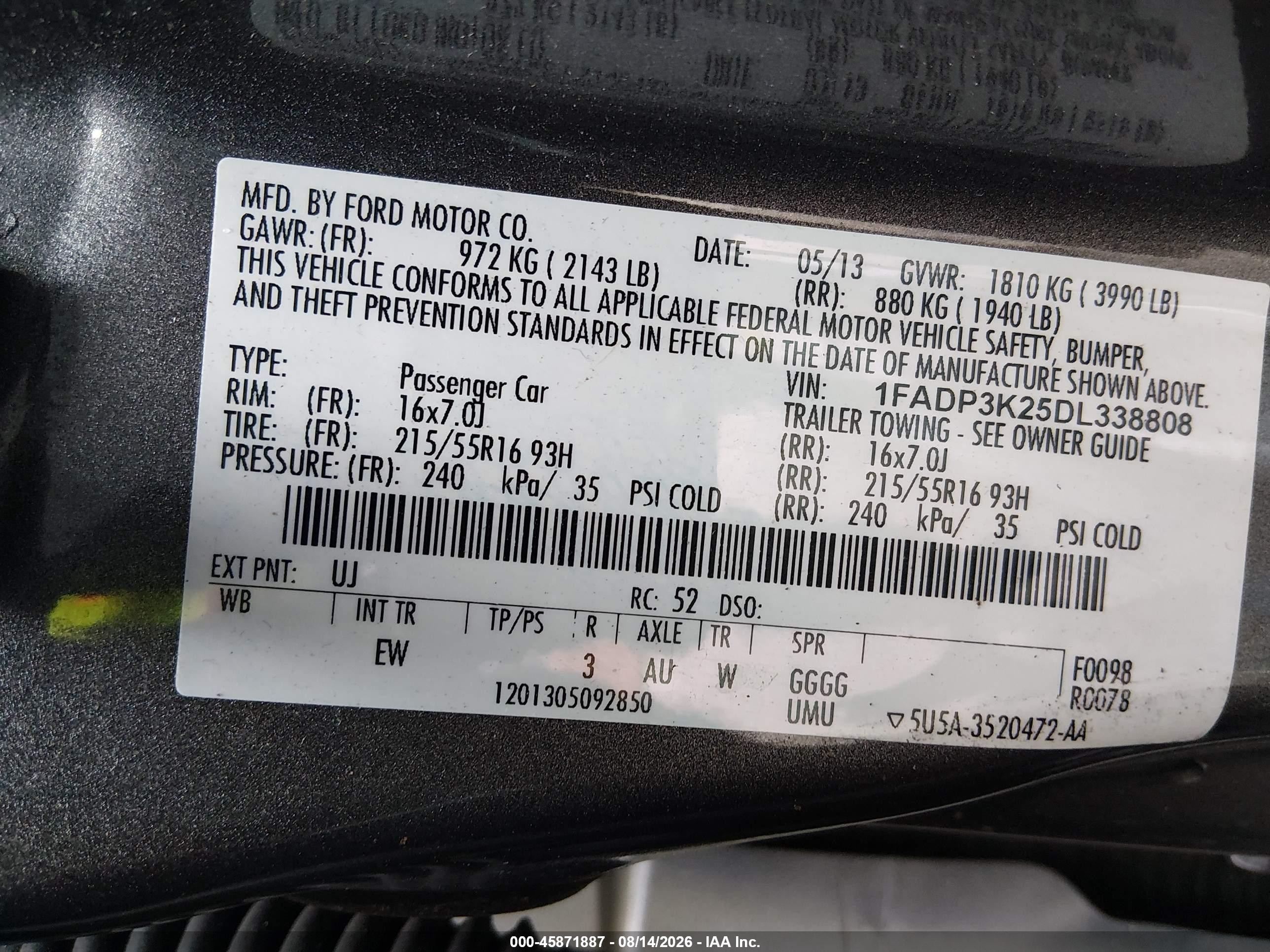 2013 Ford Focus Se Gray vin: 1FADP3K25DL338808
