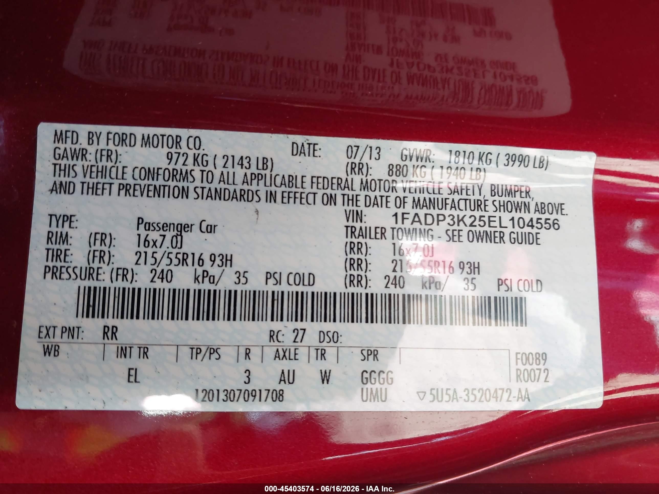 2014 Ford Focus Se Red vin: 1FADP3K25EL104556