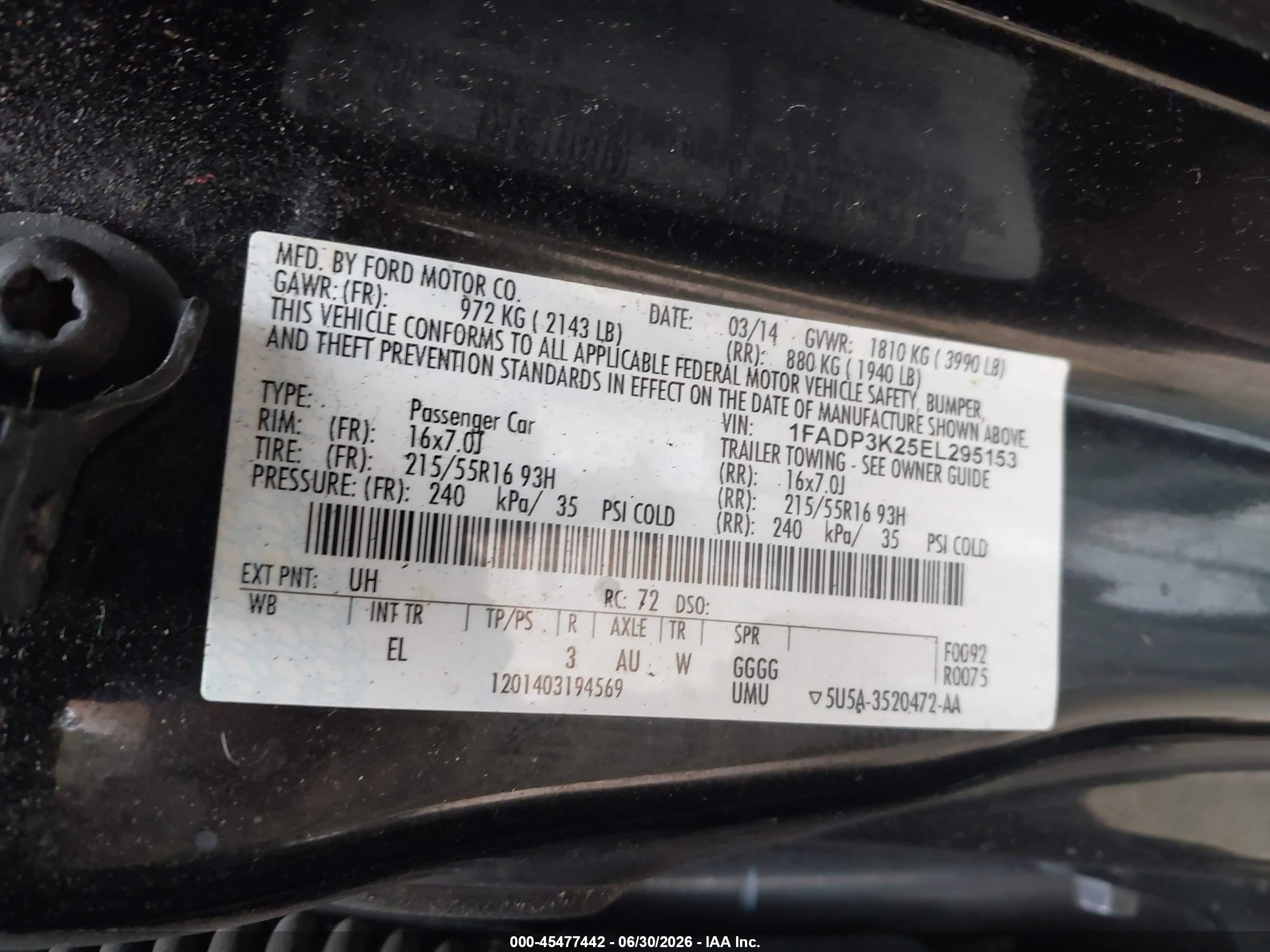 2014 Ford Focus Se Black vin: 1FADP3K25EL295153