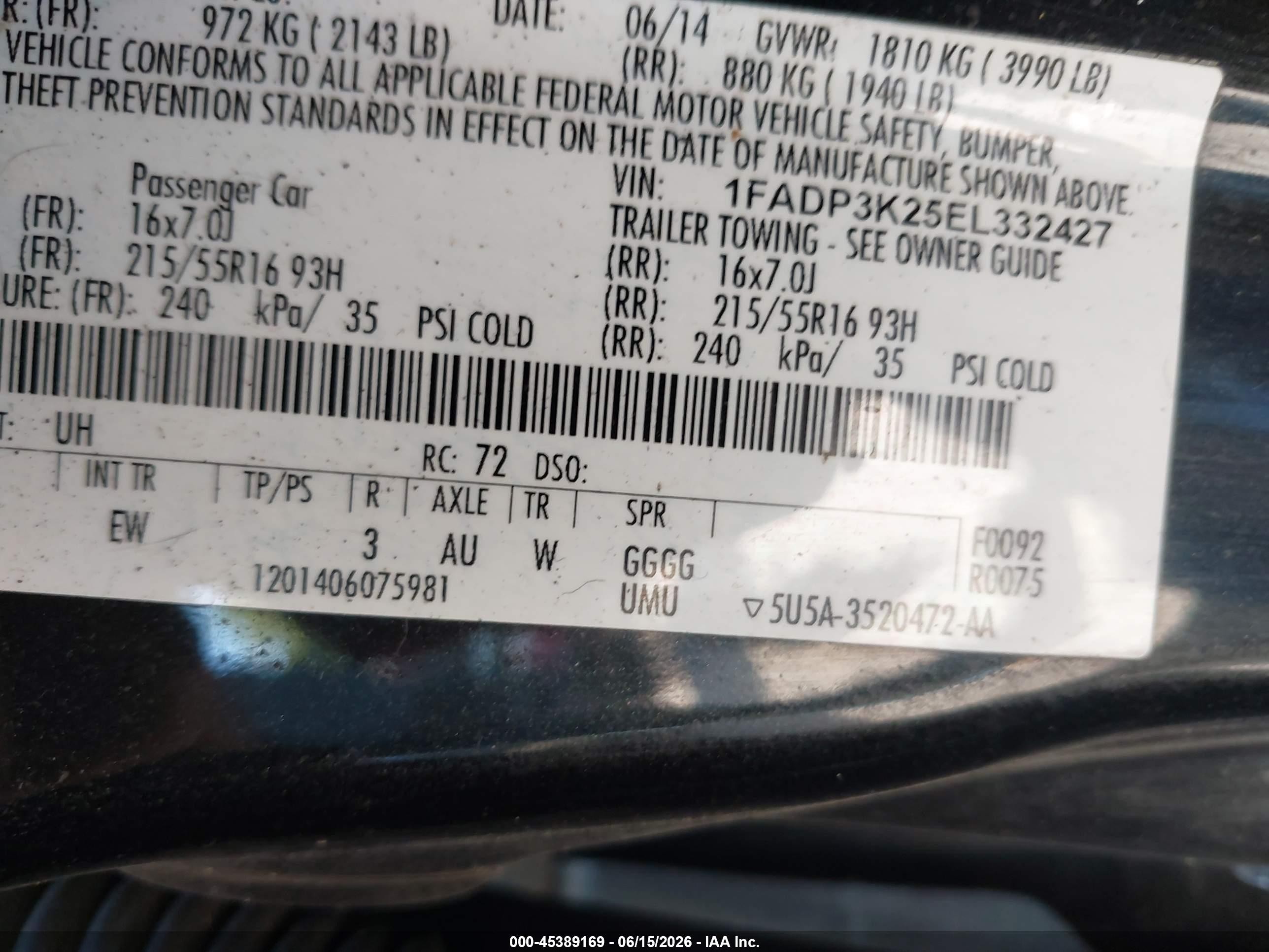 2014 Ford Focus Se Black vin: 1FADP3K25EL332427