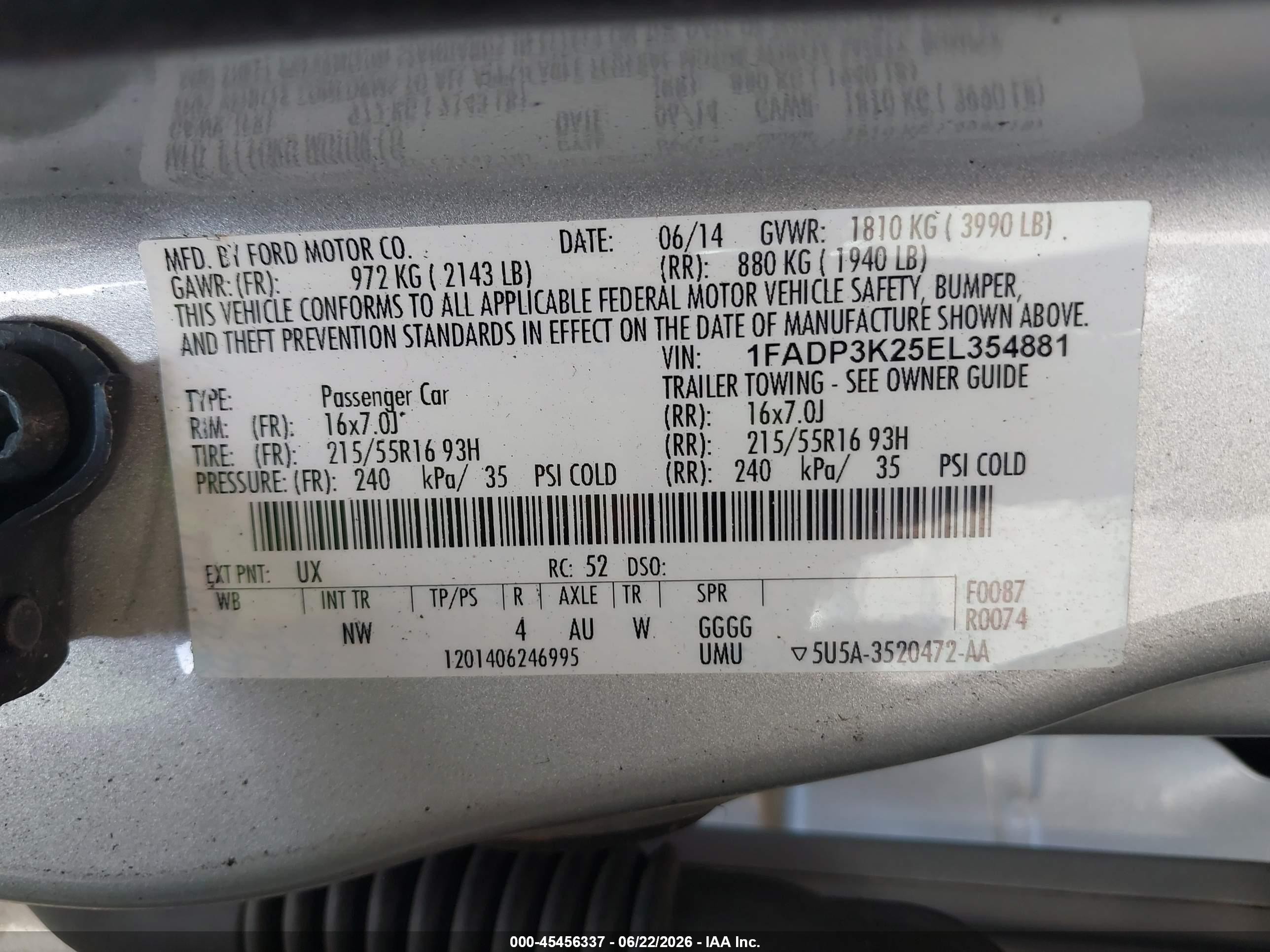 2014 Ford Focus Se Silver vin: 1FADP3K25EL354881