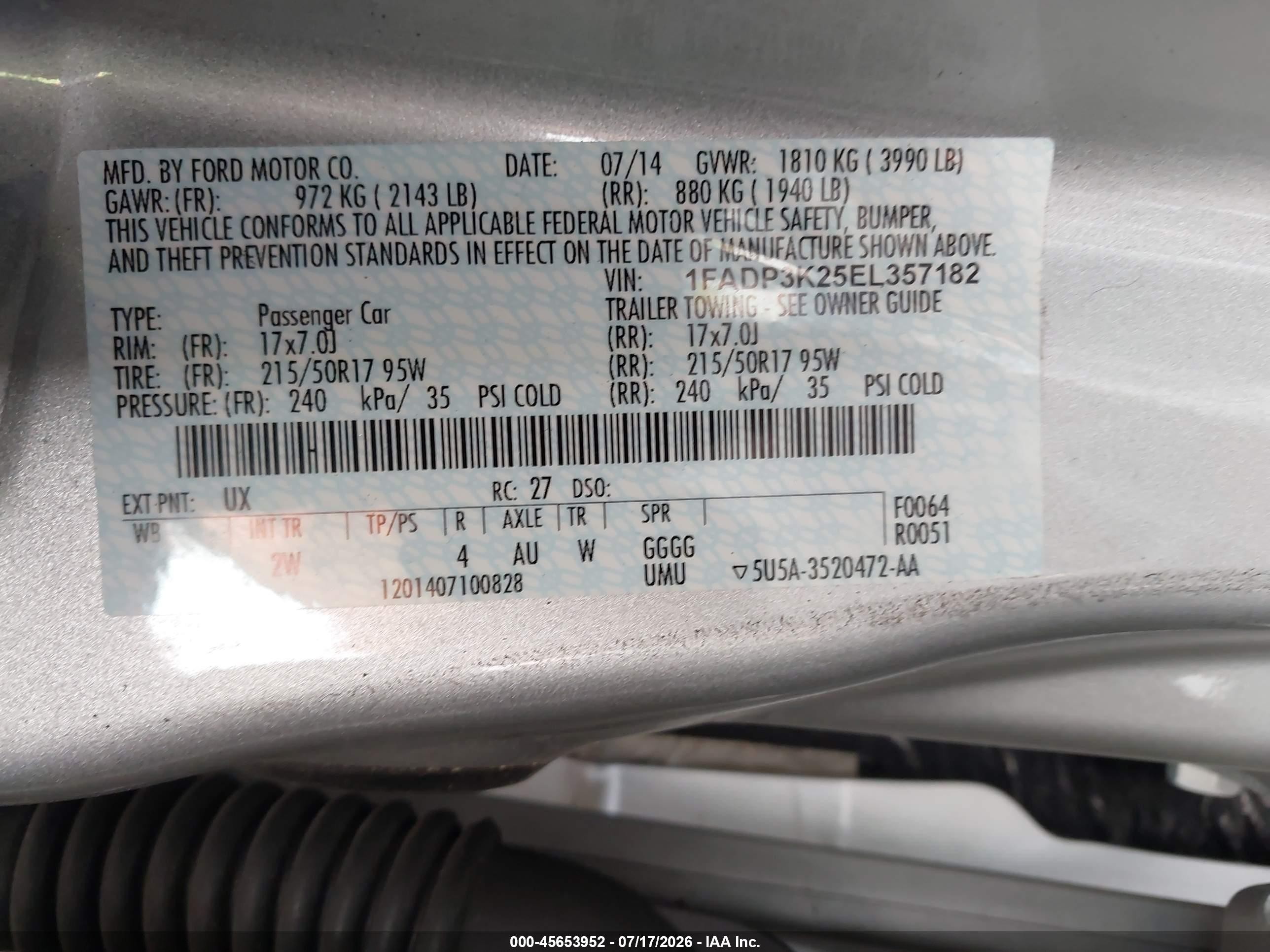 2014 Ford Focus Se Серебряный vin: 1FADP3K25EL357182