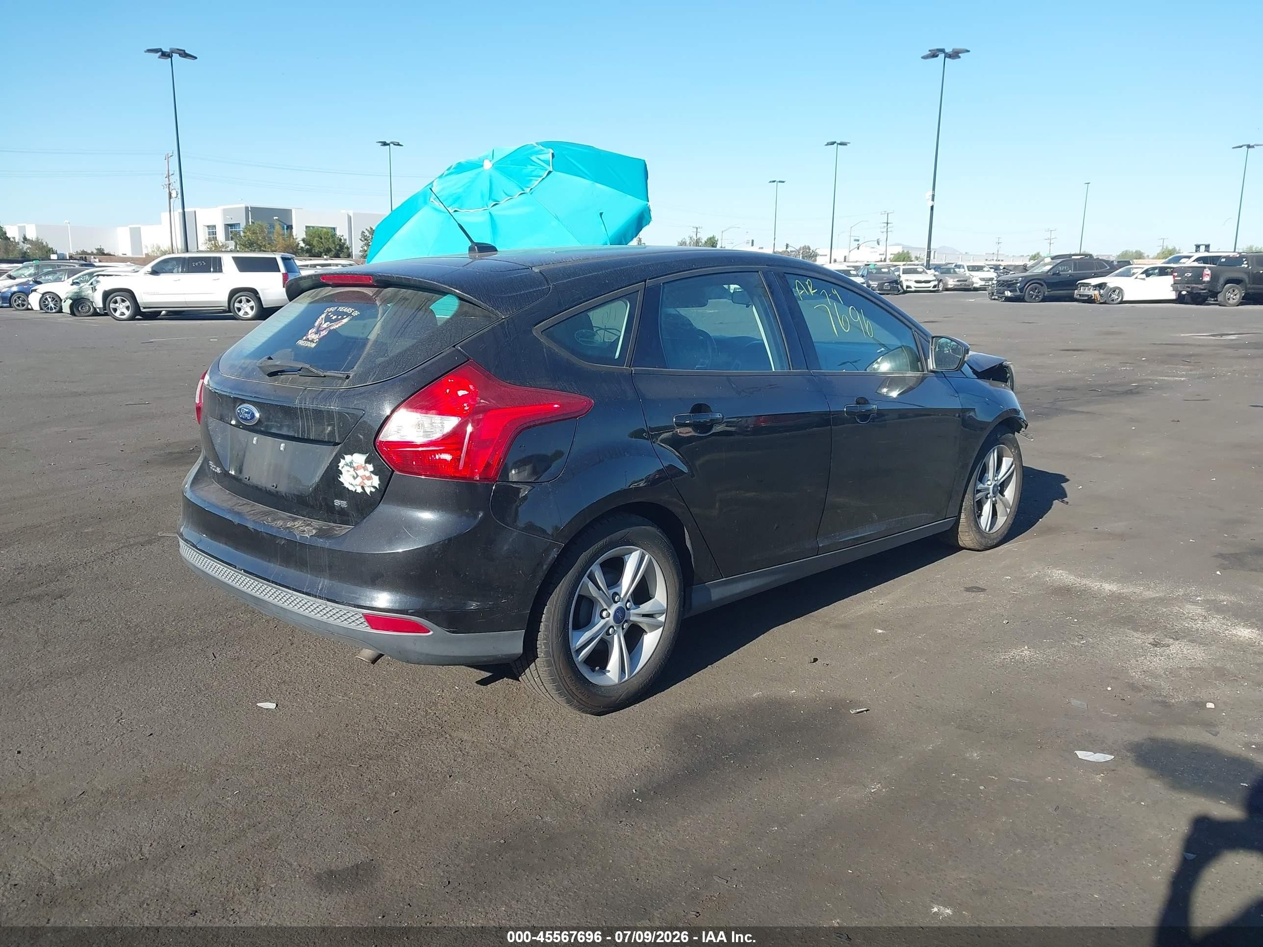 2014 Ford Focus Se Black vin: 1FADP3K25EL407451
