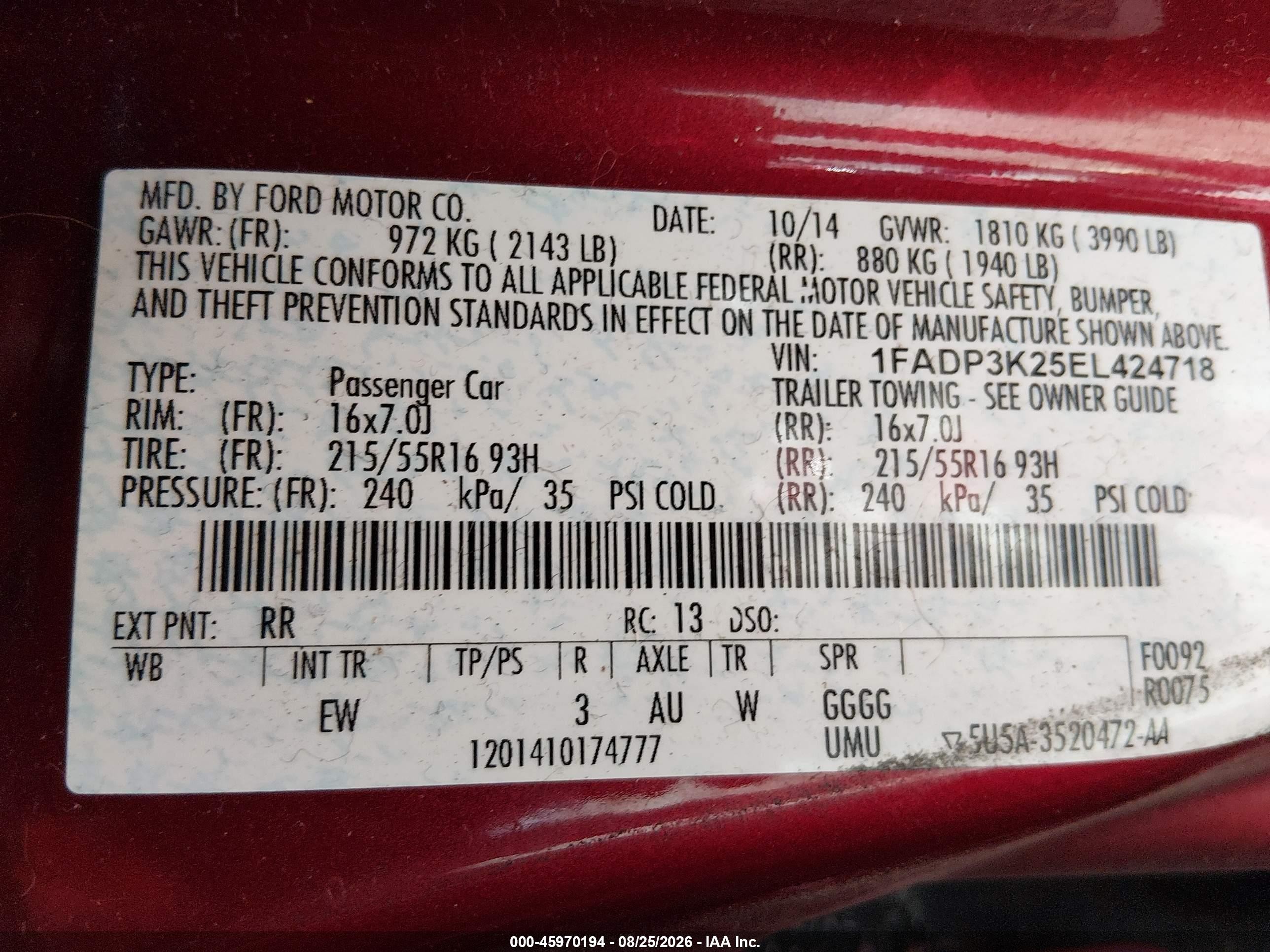 2014 Ford Focus Se Красный vin: 1FADP3K25EL424718