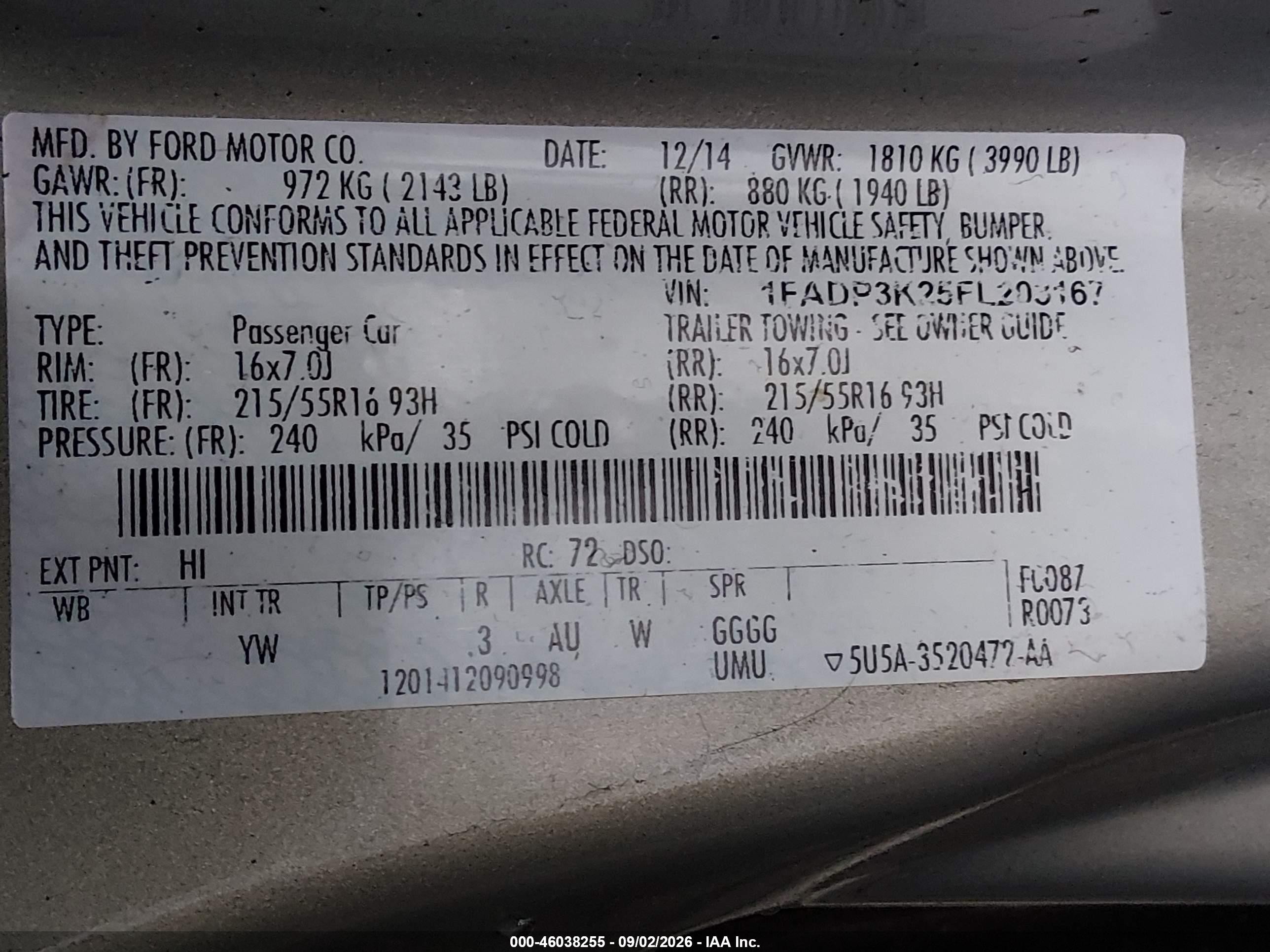 2015 Ford Focus Se Dark Brown vin: 1FADP3K25FL203167