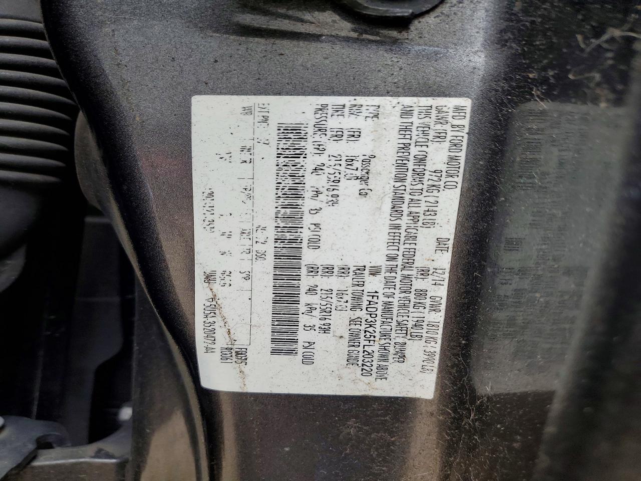 2015 Ford Focus Se Charcoal vin: 1FADP3K25FL203220