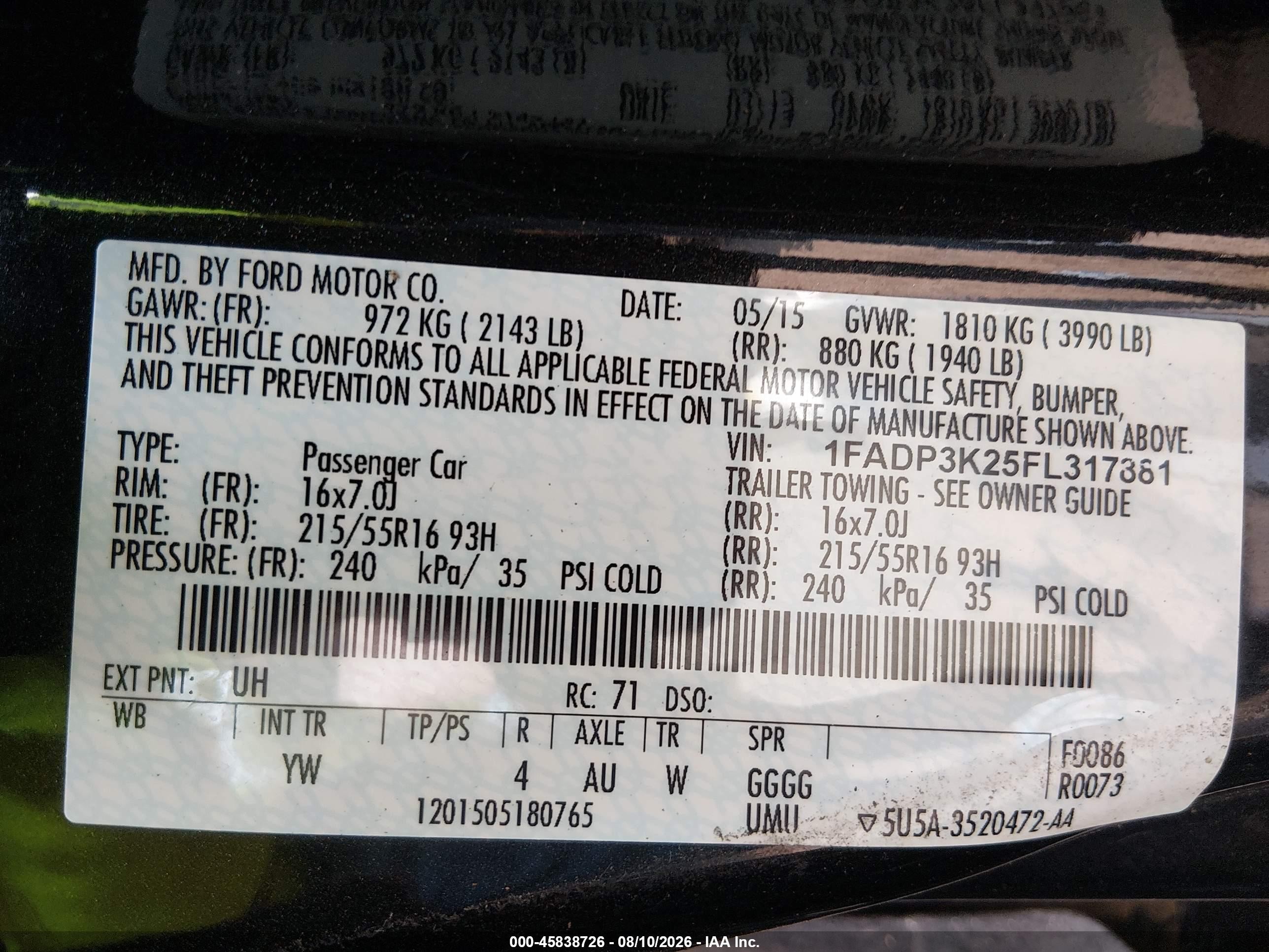 2015 Ford Focus Se Black vin: 1FADP3K25FL317881