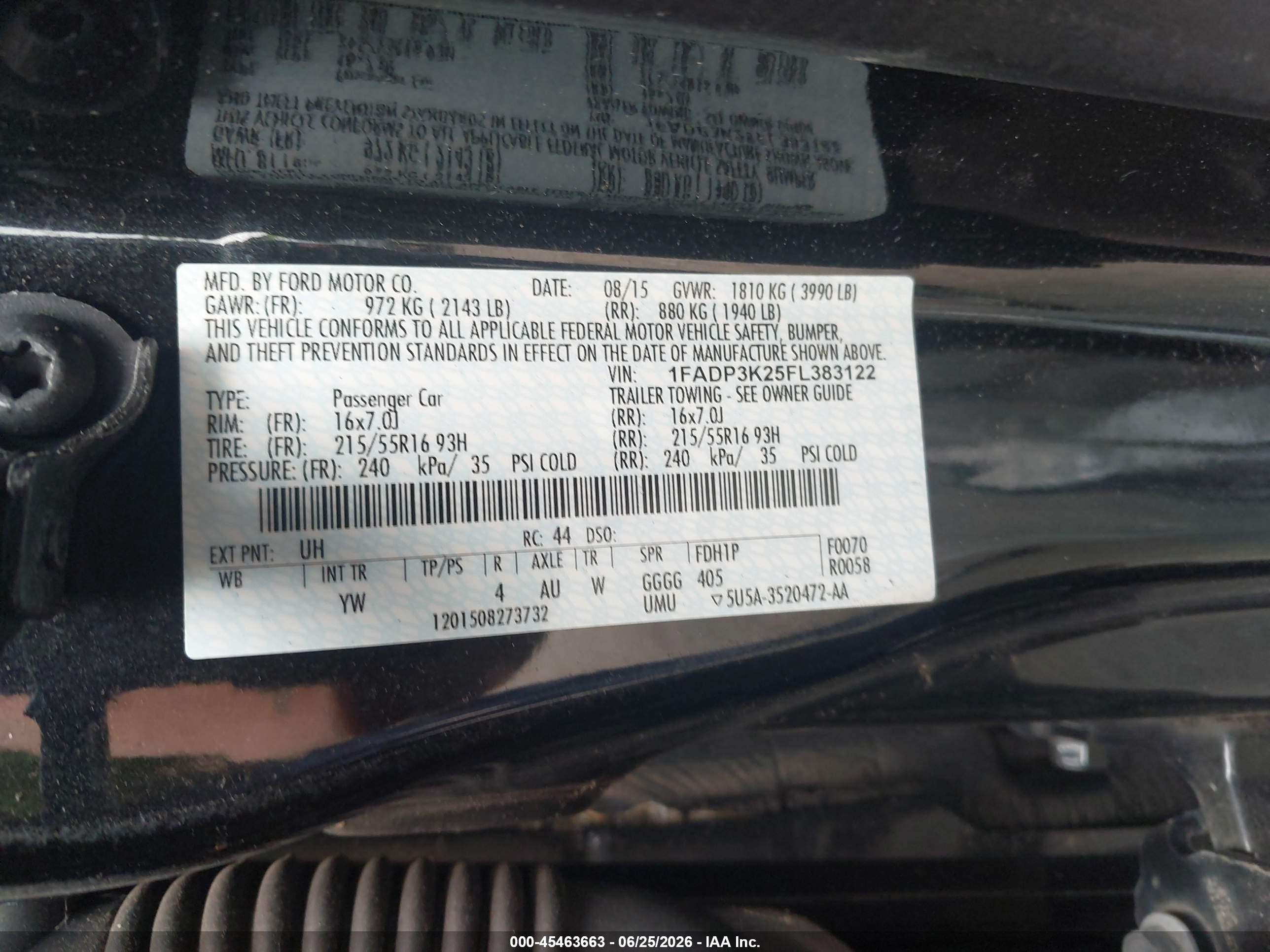 2015 Ford Focus Se Черный vin: 1FADP3K25FL383122