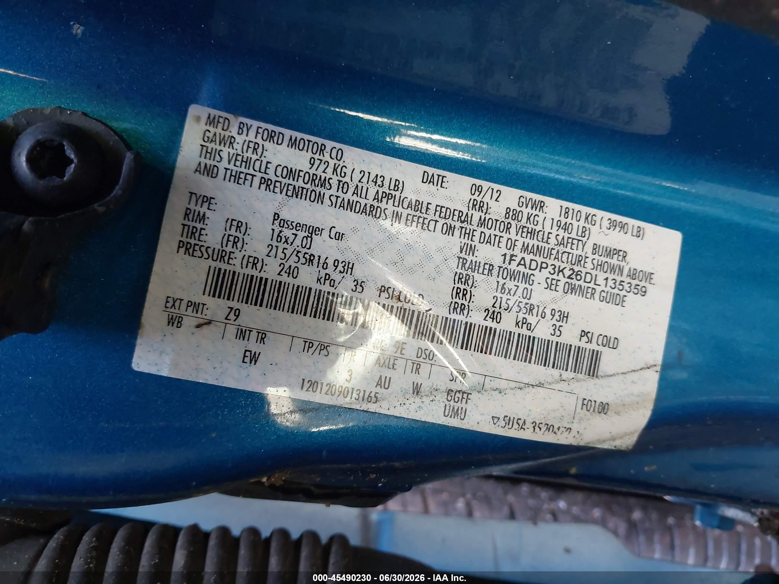 2013 Ford Focus Se Синий vin: 1FADP3K26DL135359