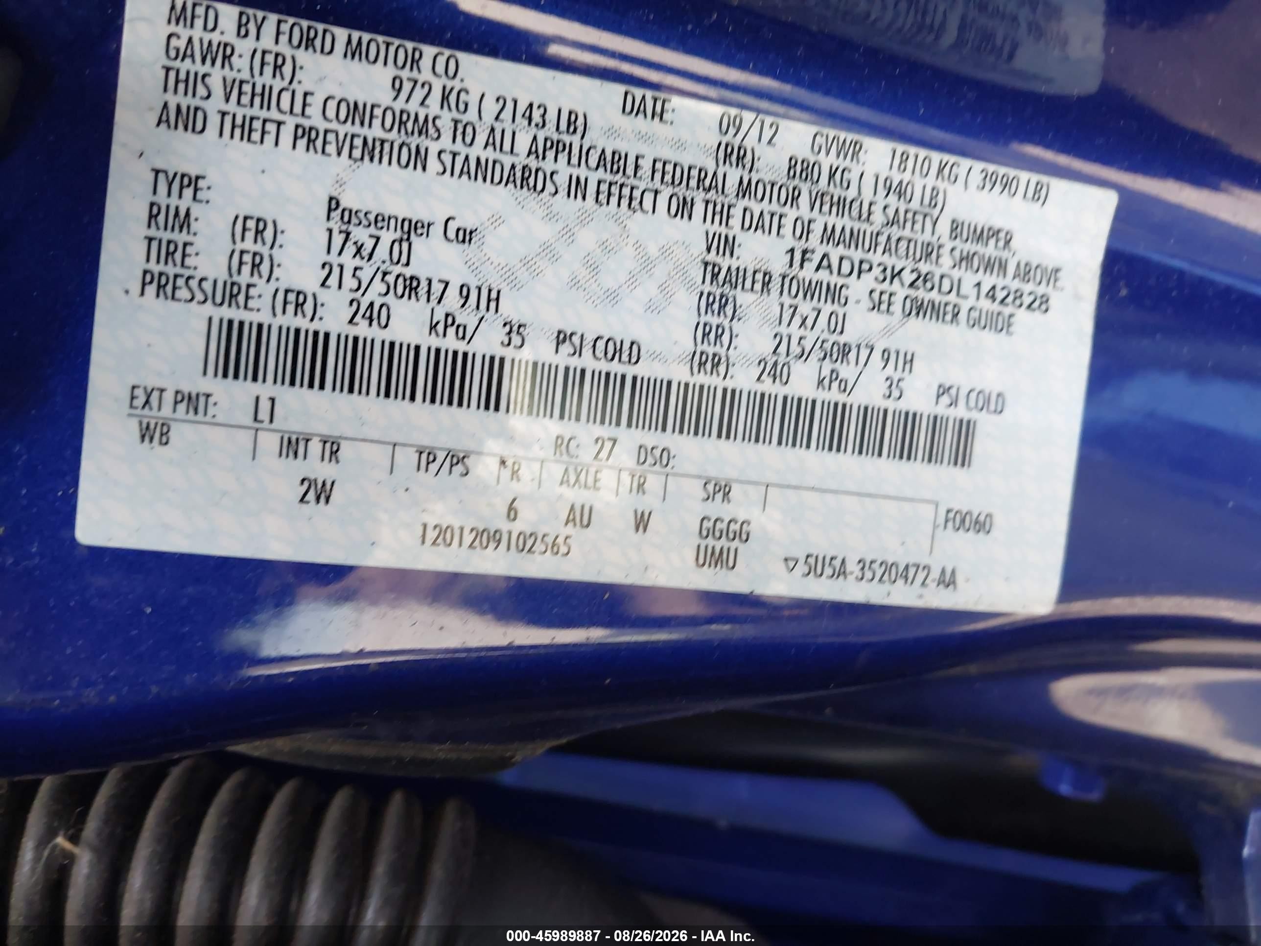 2013 Ford Focus Se Синий vin: 1FADP3K26DL142828