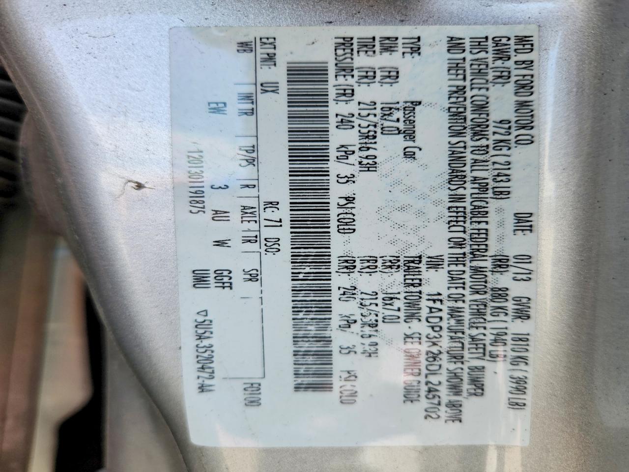 2013 Ford Focus Se Silver vin: 1FADP3K26DL245702