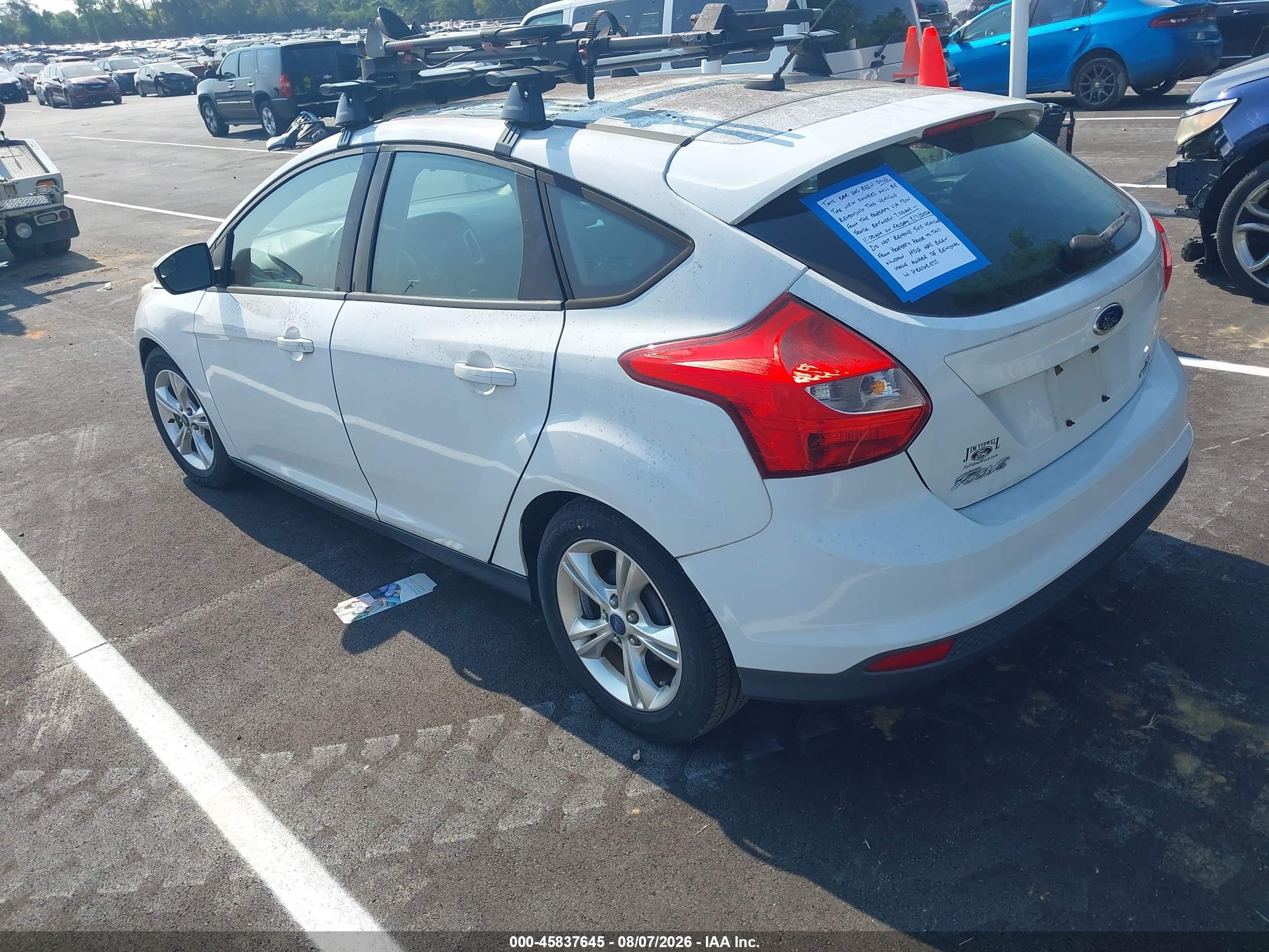 2013 Ford Focus Se White vin: 1FADP3K26DL274875