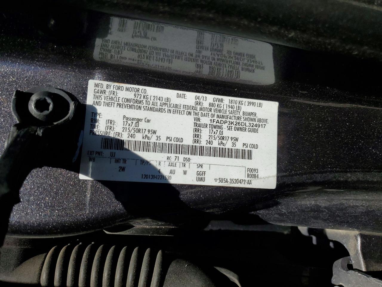 2013 Ford Focus Electric Gray vin: 1FADP3K26DL324917